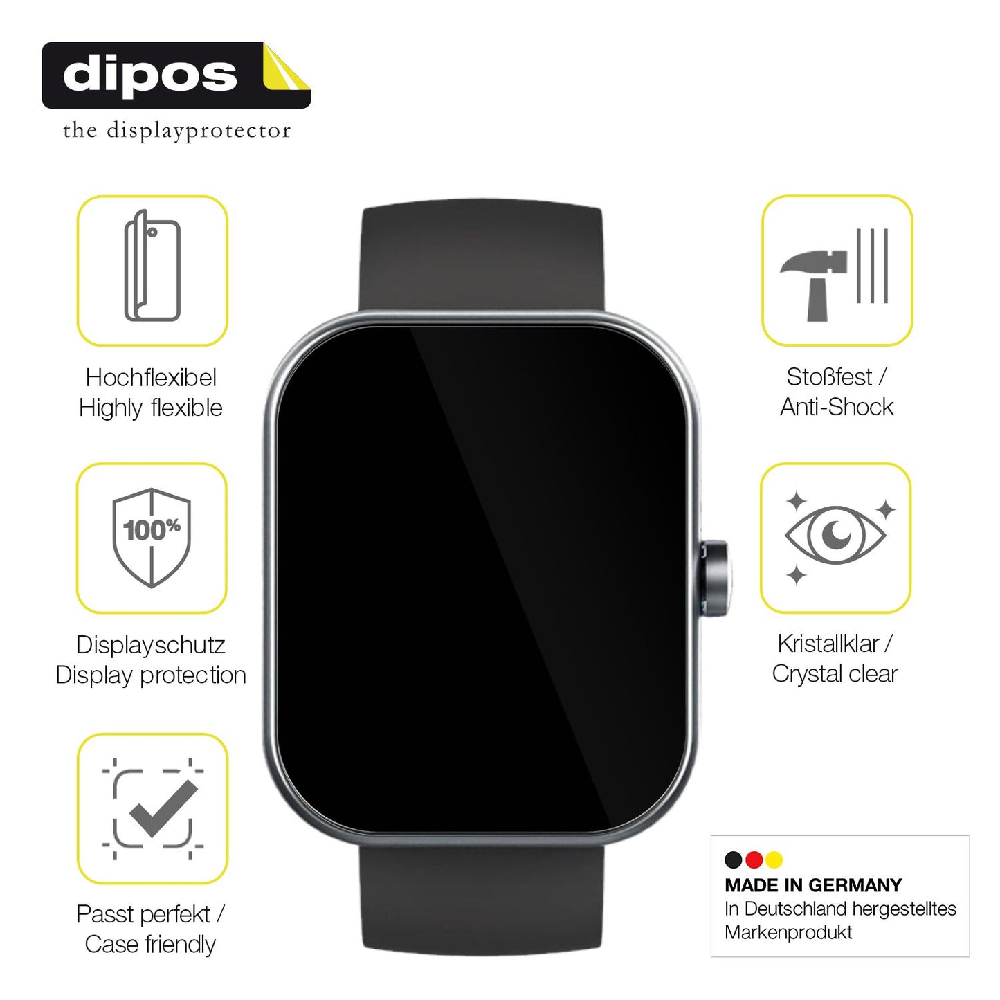 Displayschutz hergestellt in Deutschland, höchste Qualität made in Germany