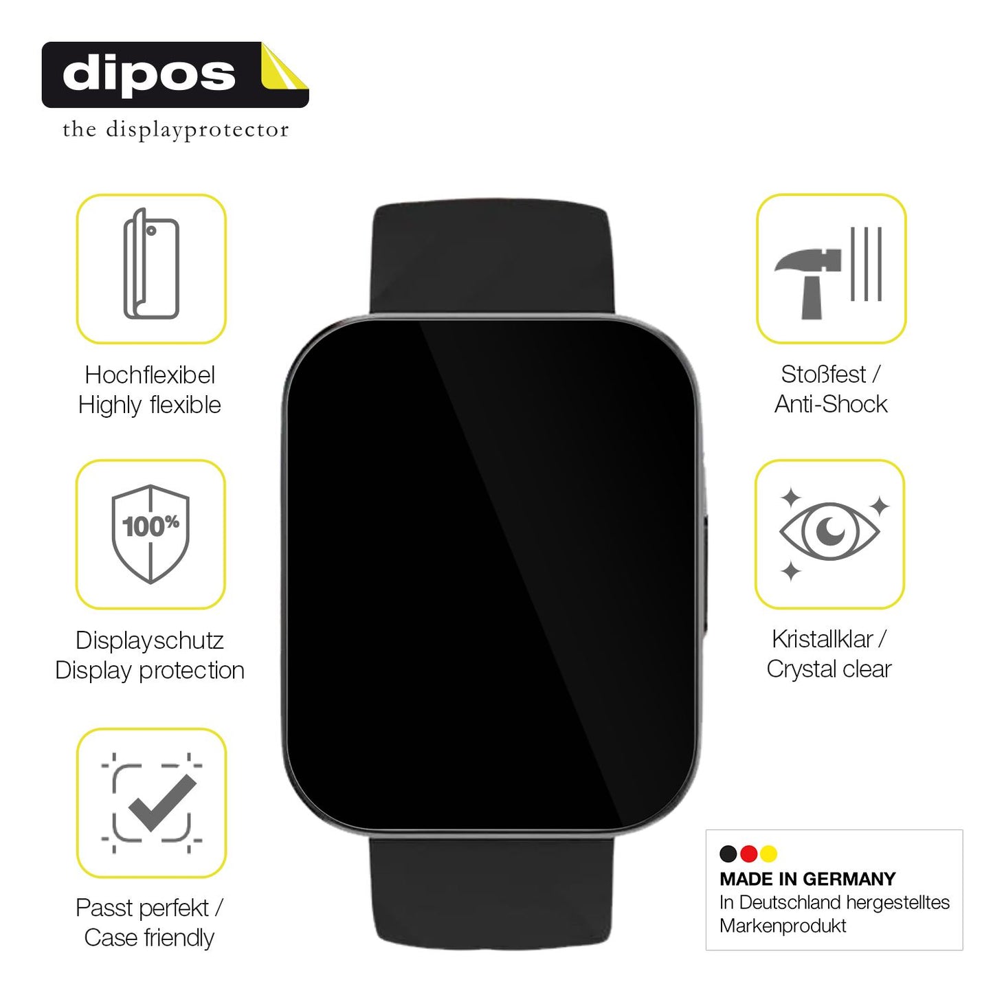Displayschutz hergestellt in Deutschland, höchste Qualität made in Germany