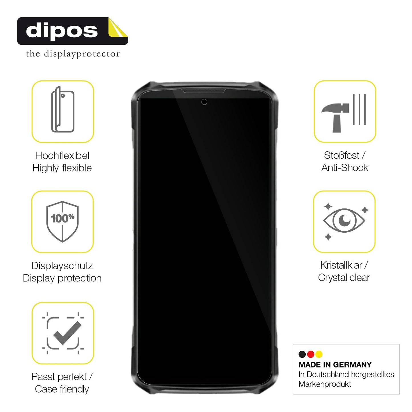 Displayschutz hergestellt in Deutschland, höchste Qualität made in Germany