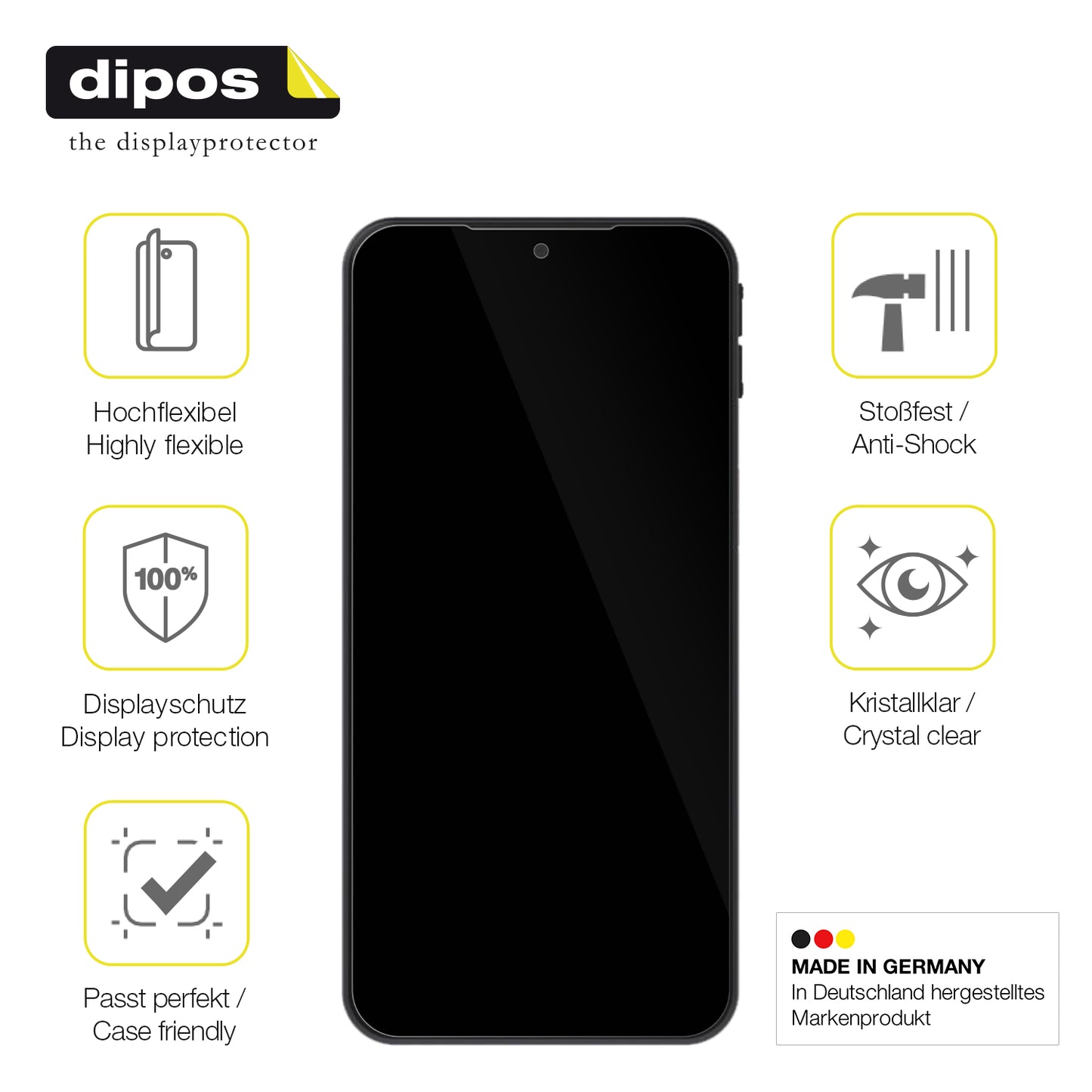 Displayschutz hergestellt in Deutschland, höchste Qualität made in Germany