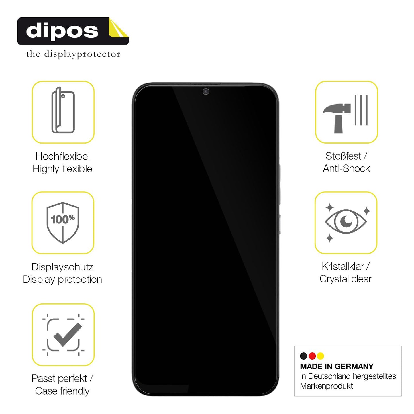 Displayschutz hergestellt in Deutschland, höchste Qualität made in Germany