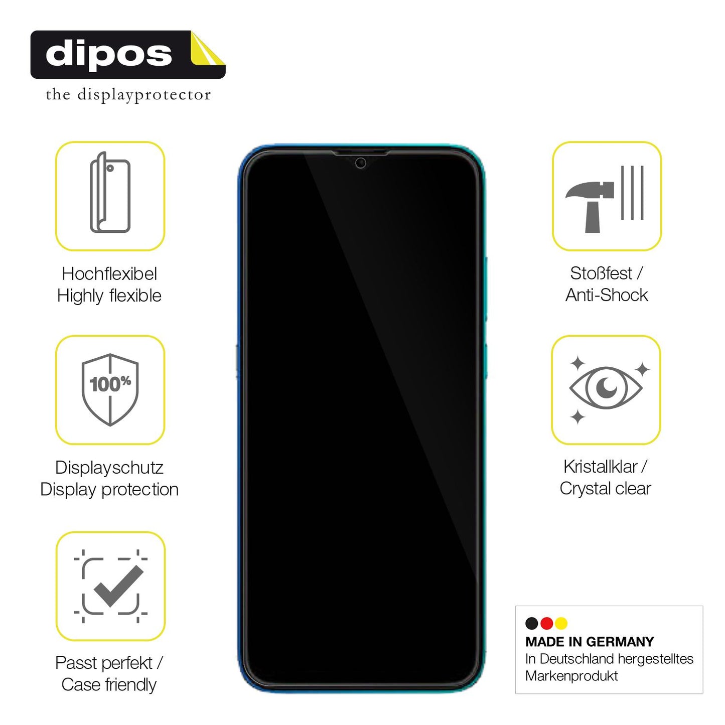 Displayschutz hergestellt in Deutschland, höchste Qualität made in Germany
