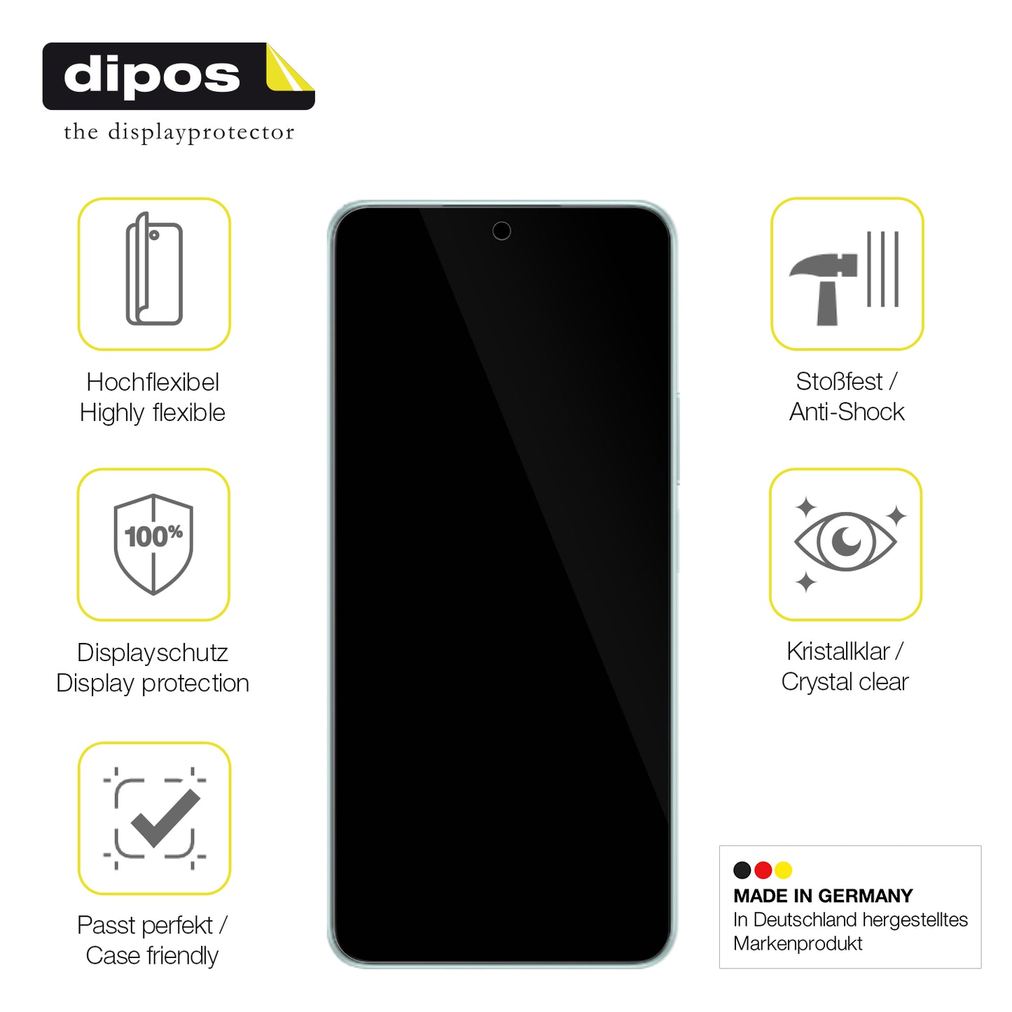 Displayschutz hergestellt in Deutschland, höchste Qualität made in Germany