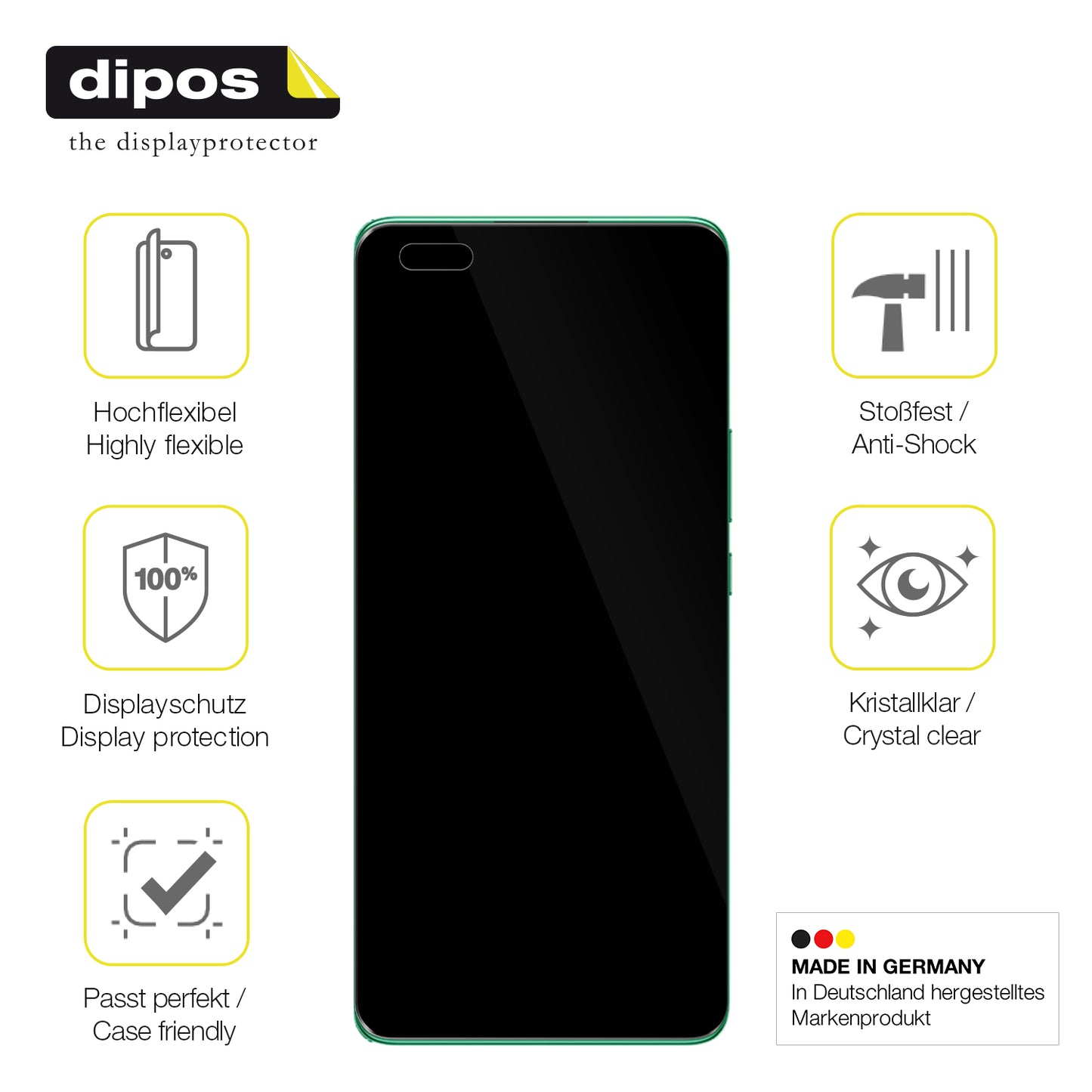 Displayschutz hergestellt in Deutschland, höchste Qualität made in Germany