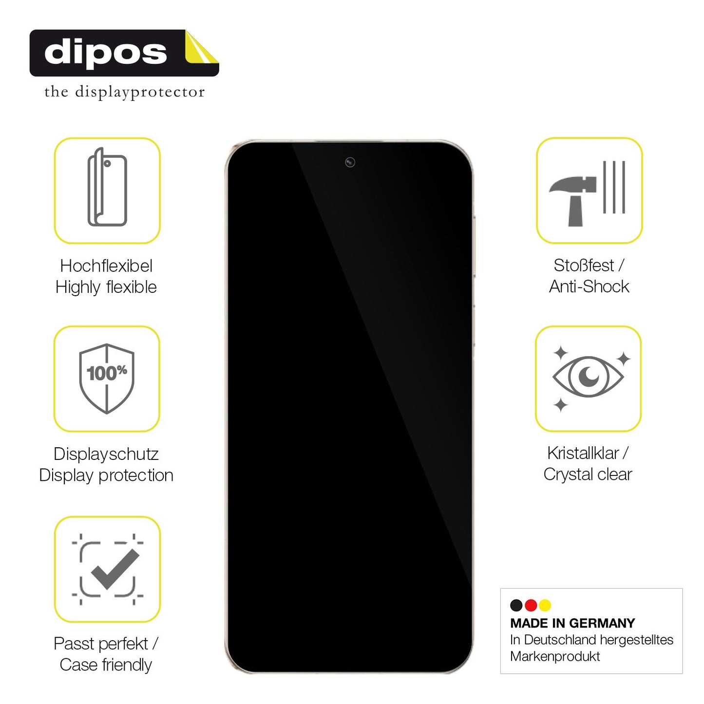 Displayschutz hergestellt in Deutschland, höchste Qualität made in Germany