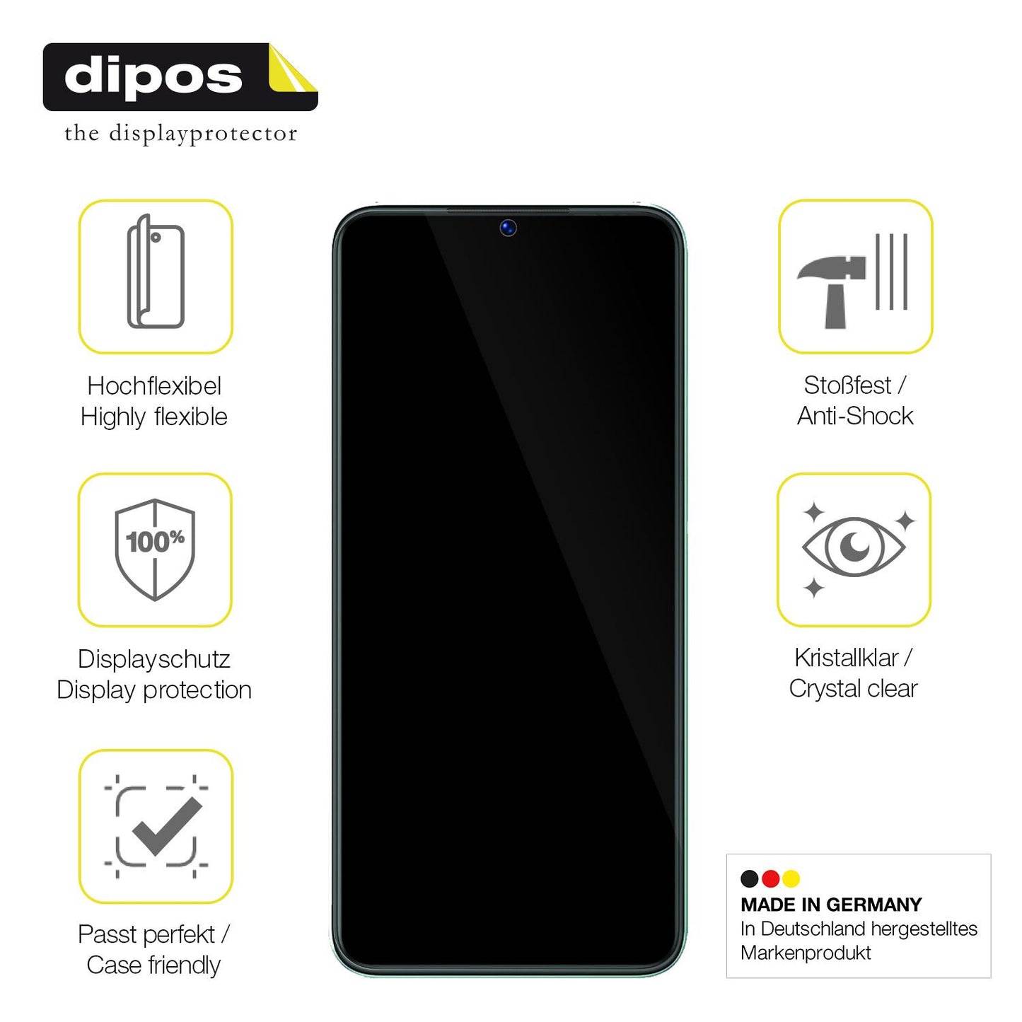 Displayschutz hergestellt in Deutschland, höchste Qualität made in Germany