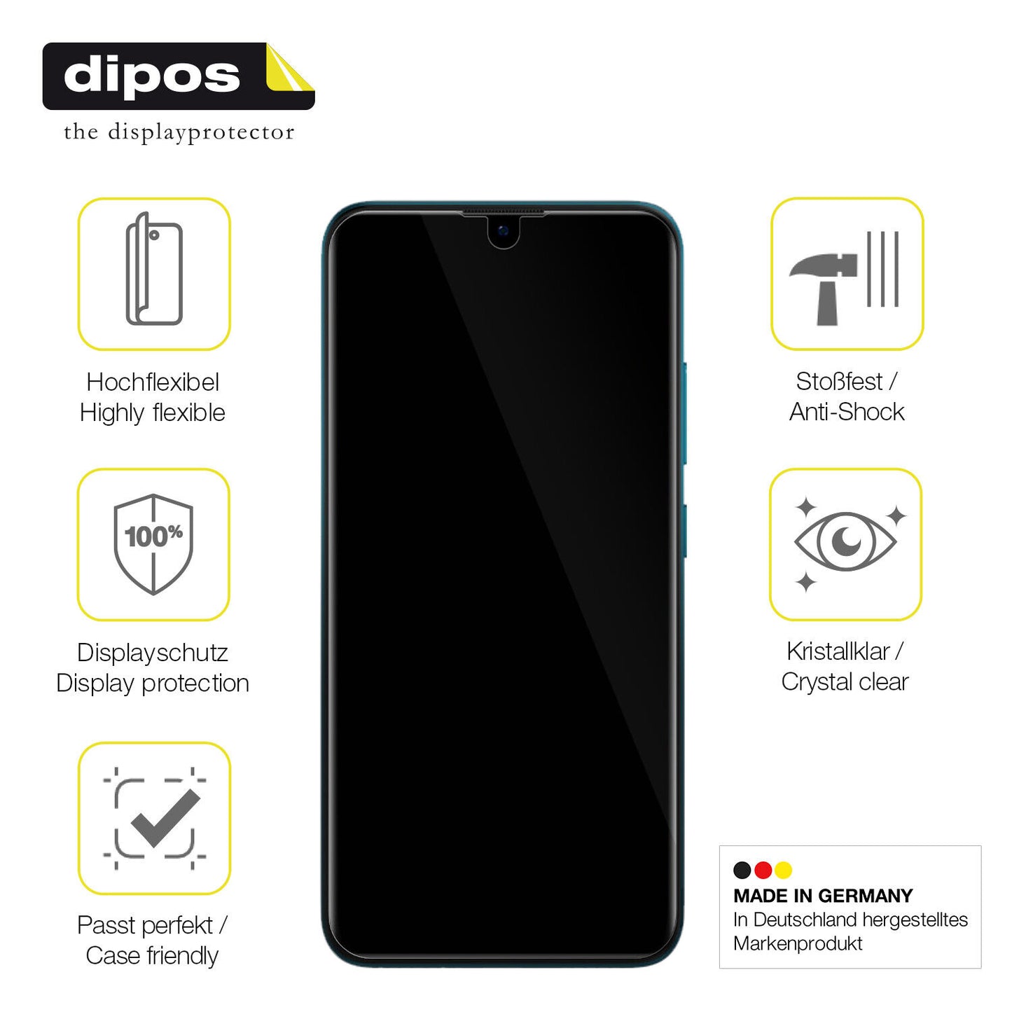 Displayschutz hergestellt in Deutschland, höchste Qualität made in Germany