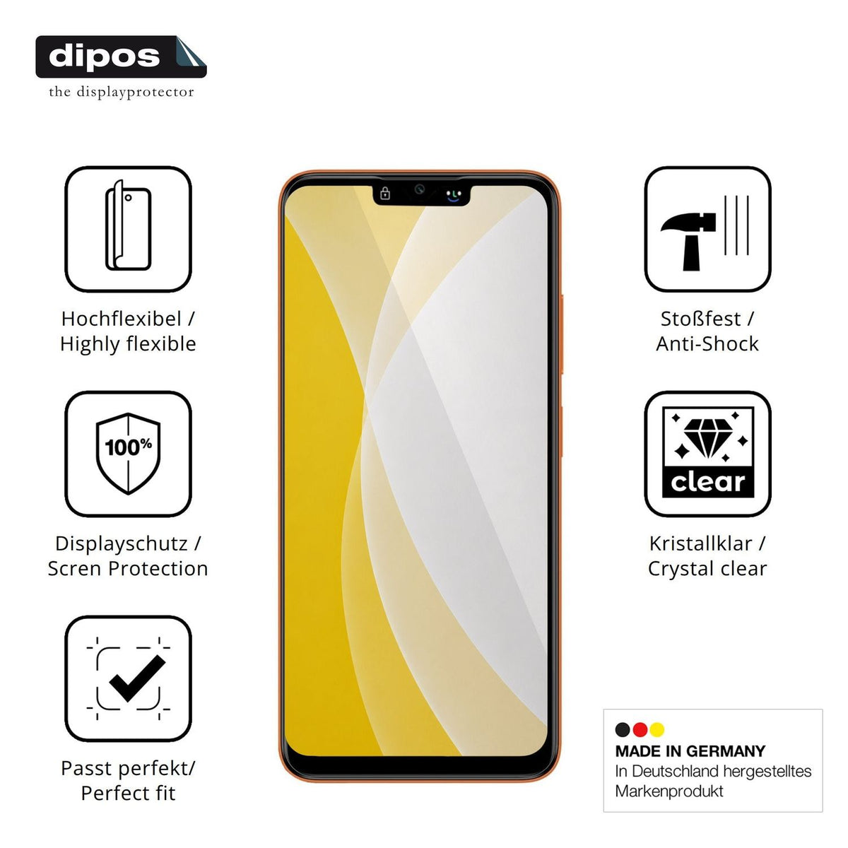 Displayschutz hergestellt in Deutschland, höchste Qualität made in Germany