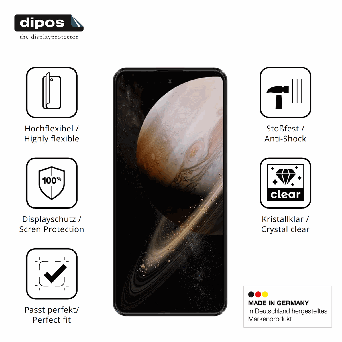 Displayschutz hergestellt in Deutschland, höchste Qualität made in Germany