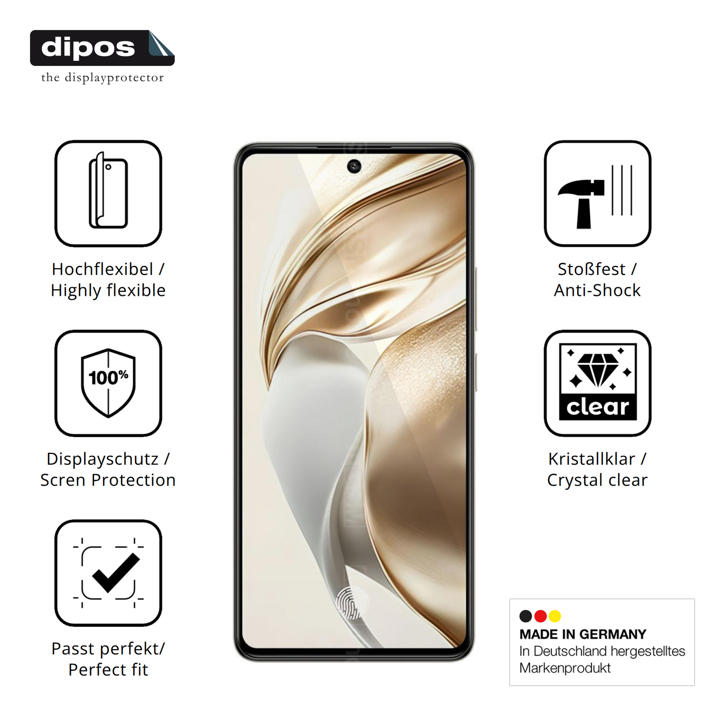 Displayschutz hergestellt in Deutschland, höchste Qualität made in Germany