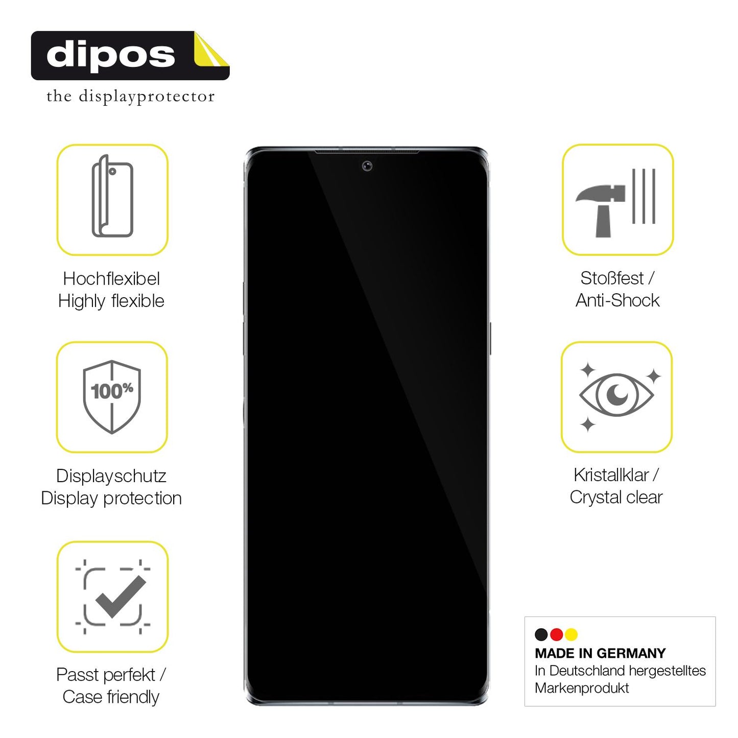 Displayschutz hergestellt in Deutschland, höchste Qualität made in Germany