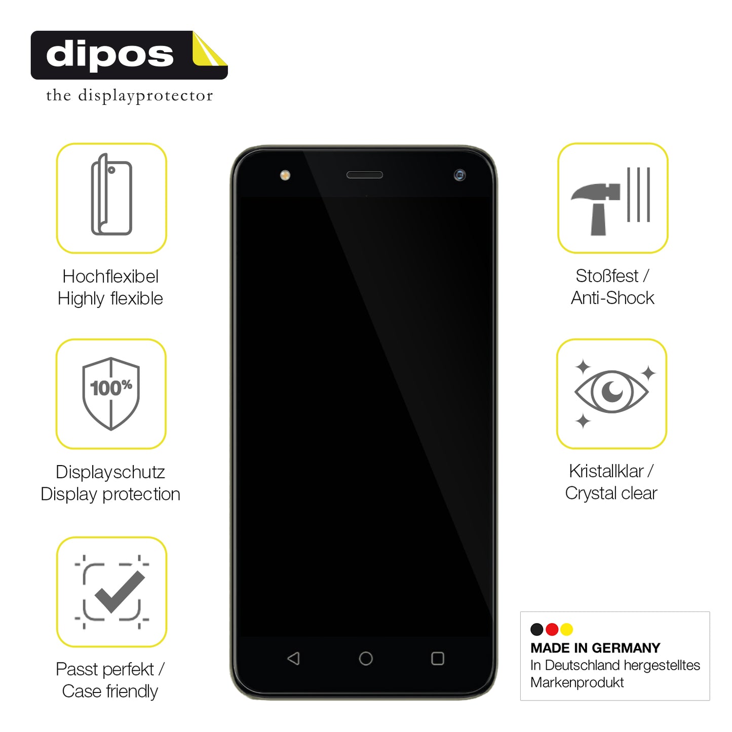 Displayschutz hergestellt in Deutschland, höchste Qualität made in Germany