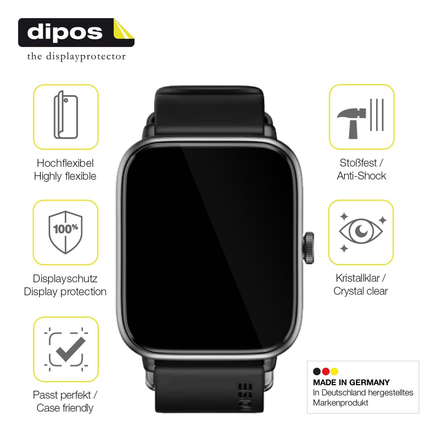 Displayschutz hergestellt in Deutschland, höchste Qualität made in Germany