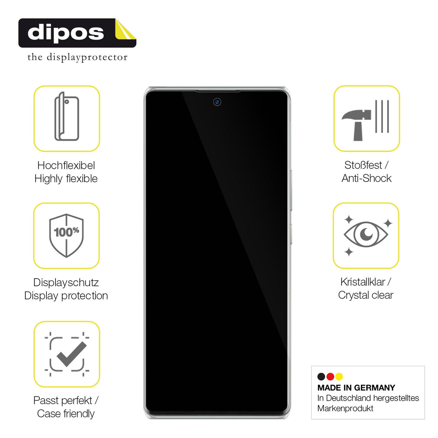 Displayschutz hergestellt in Deutschland, höchste Qualität made in Germany