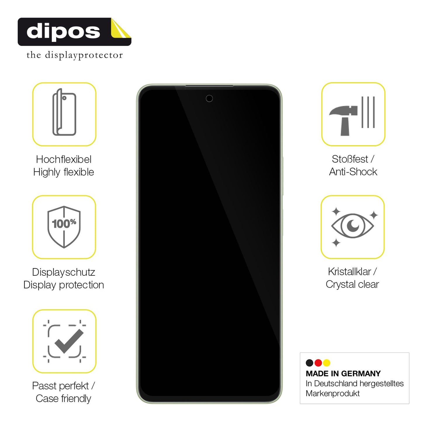 Displayschutz hergestellt in Deutschland, höchste Qualität made in Germany