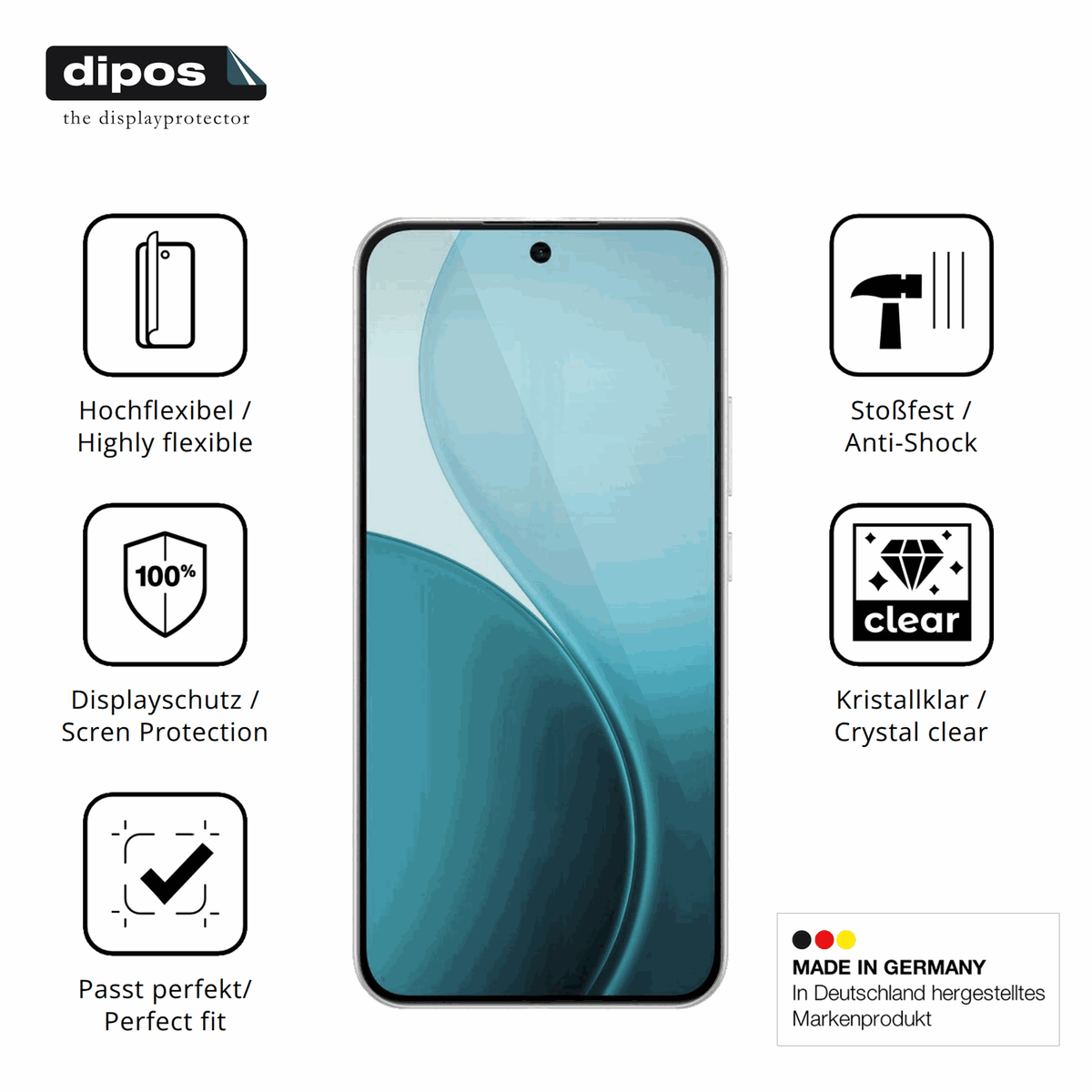 Displayschutz hergestellt in Deutschland, höchste Qualität made in Germany