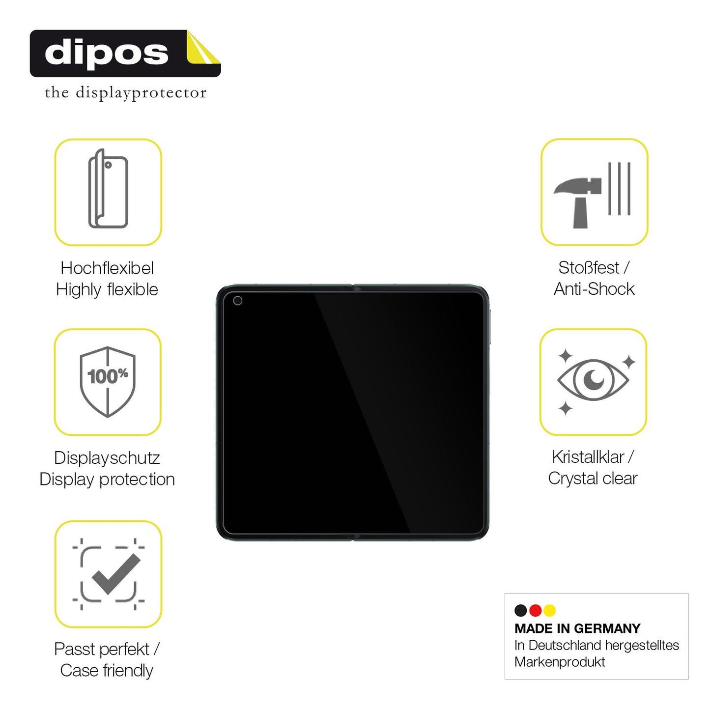 Displayschutz hergestellt in Deutschland, höchste Qualität made in Germany