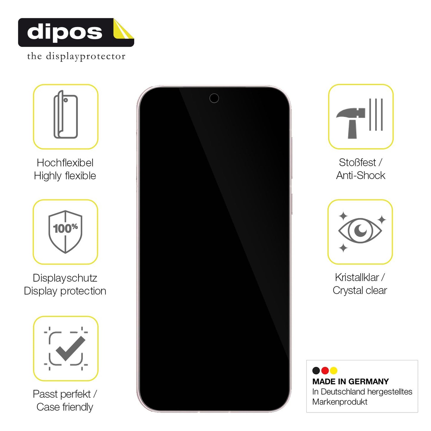 Displayschutz hergestellt in Deutschland, höchste Qualität made in Germany