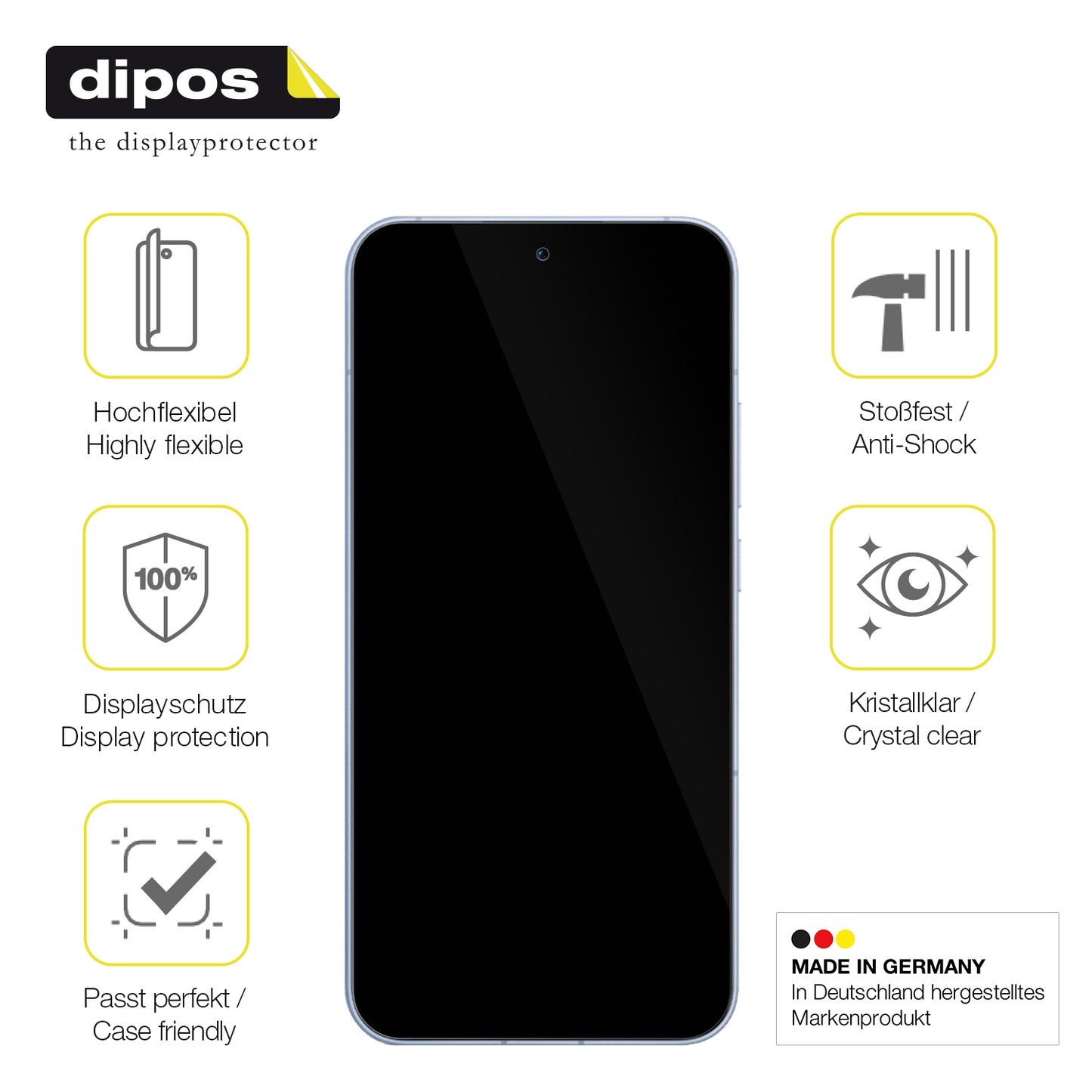 Displayschutz hergestellt in Deutschland, höchste Qualität made in Germany