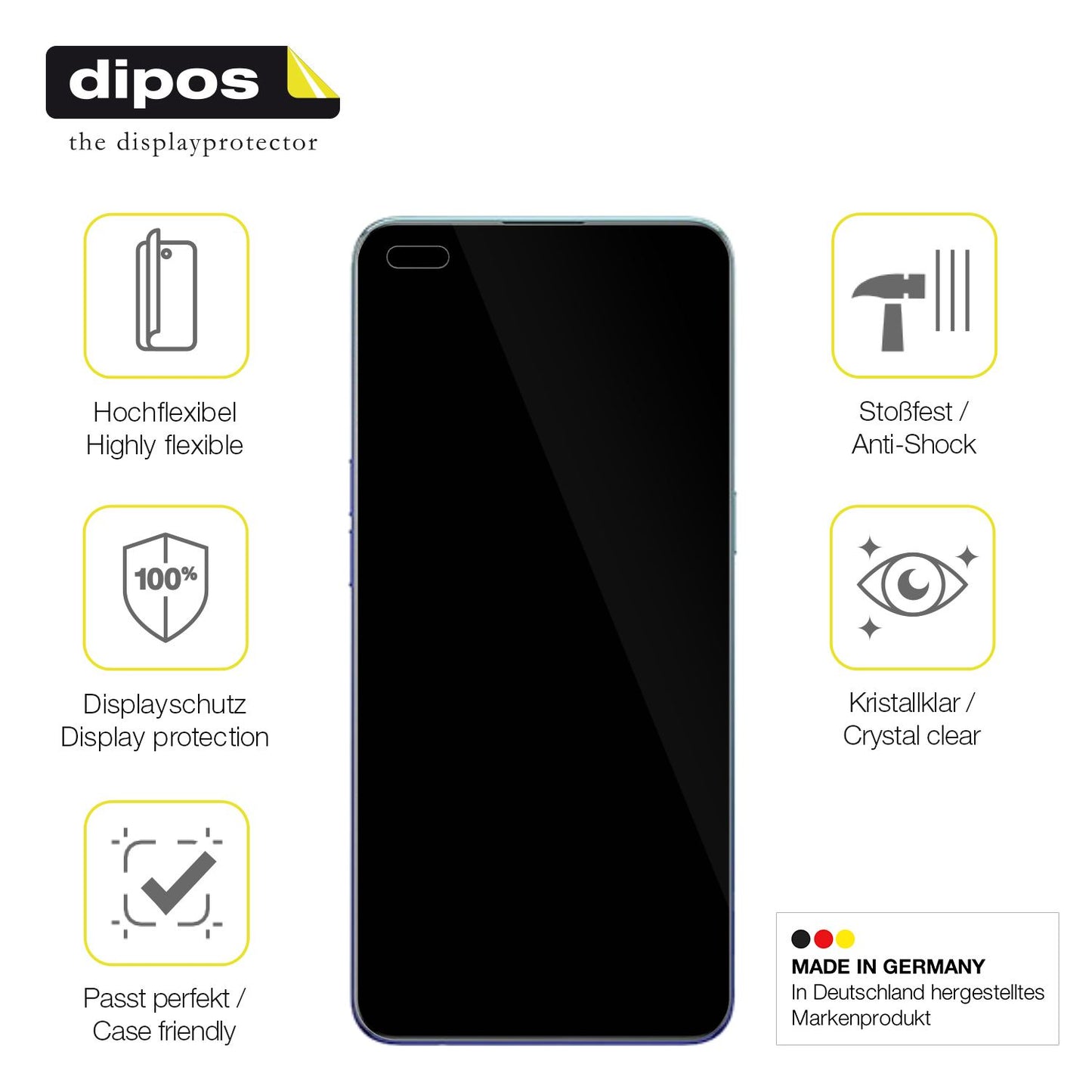 Displayschutz hergestellt in Deutschland, höchste Qualität made in Germany