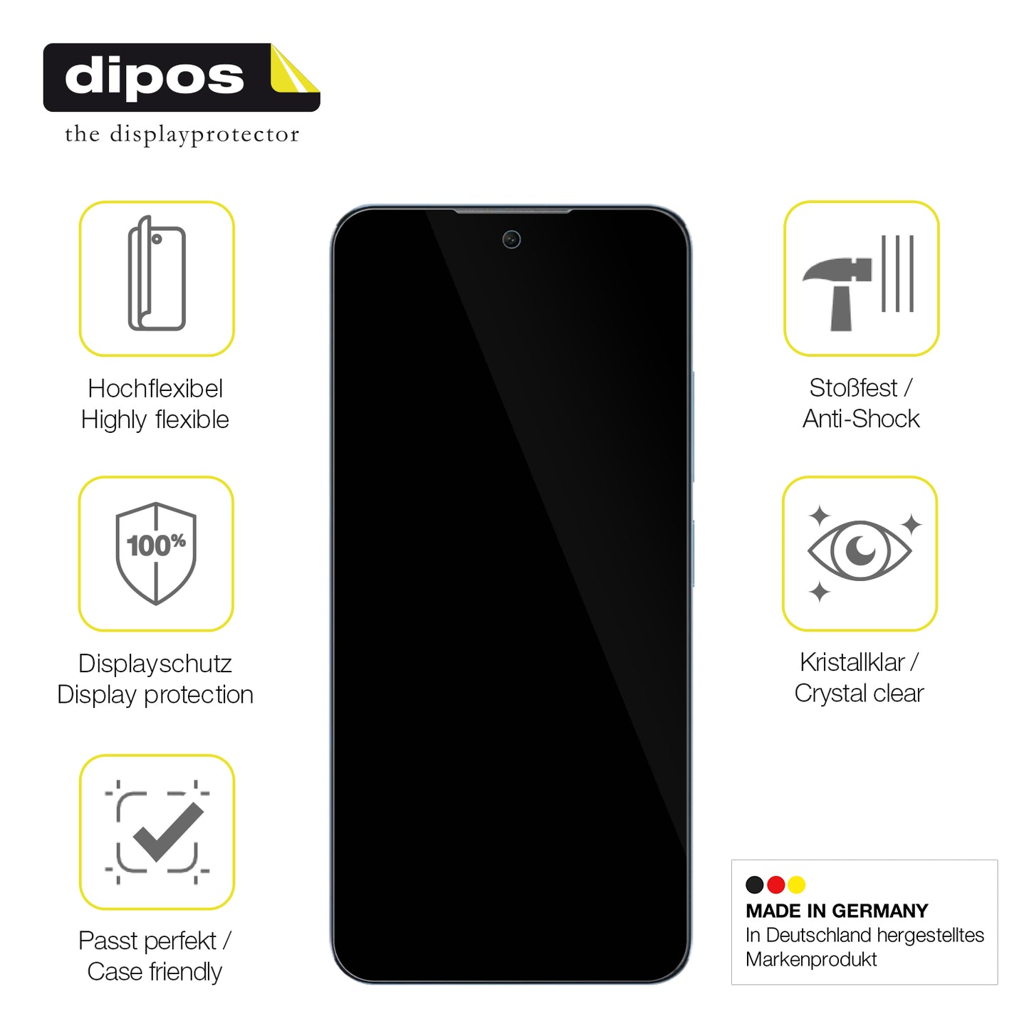 Displayschutz hergestellt in Deutschland, höchste Qualität made in Germany