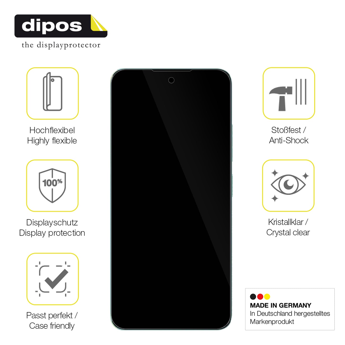 Displayschutz hergestellt in Deutschland, höchste Qualität made in Germany