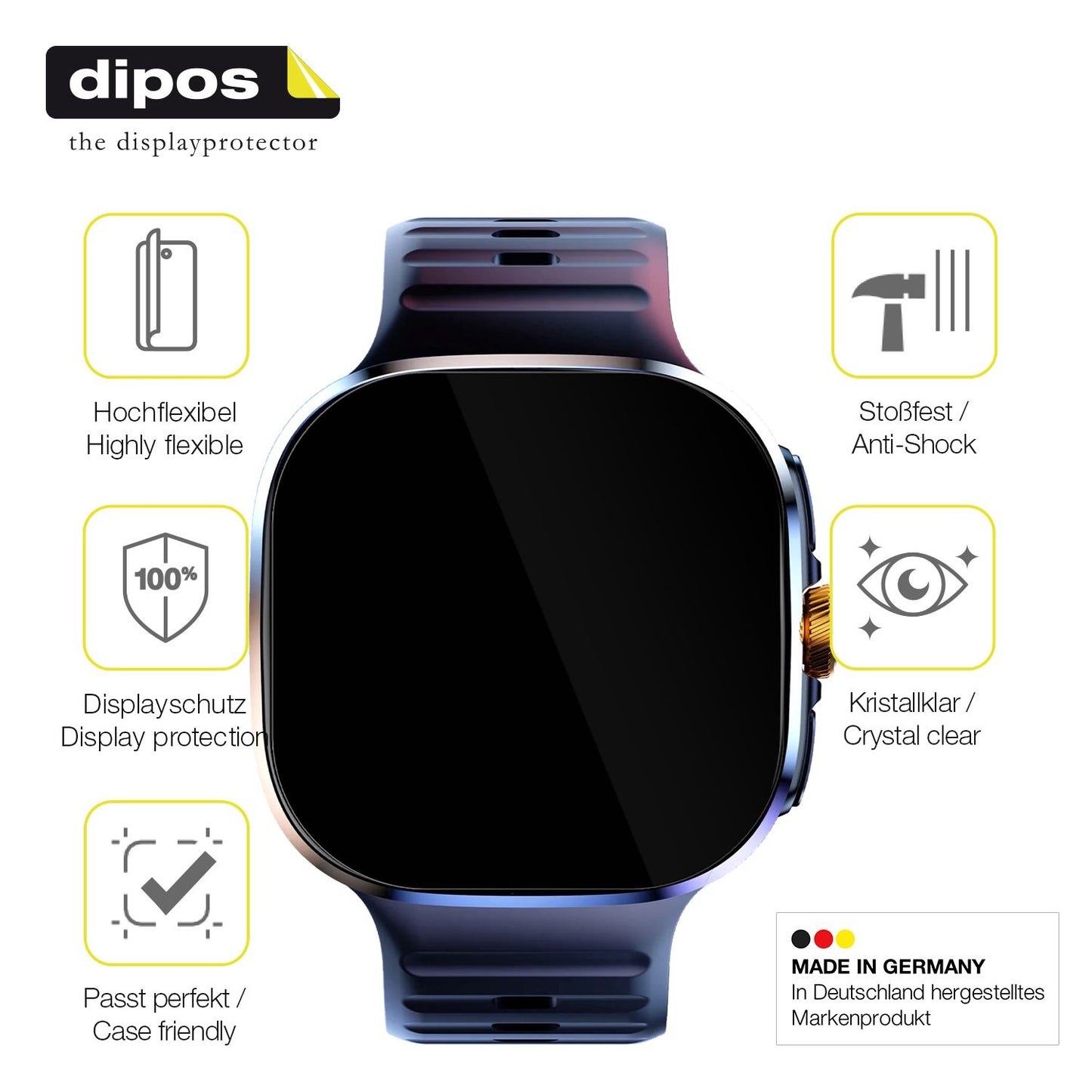 Displayschutz hergestellt in Deutschland, höchste Qualität made in Germany