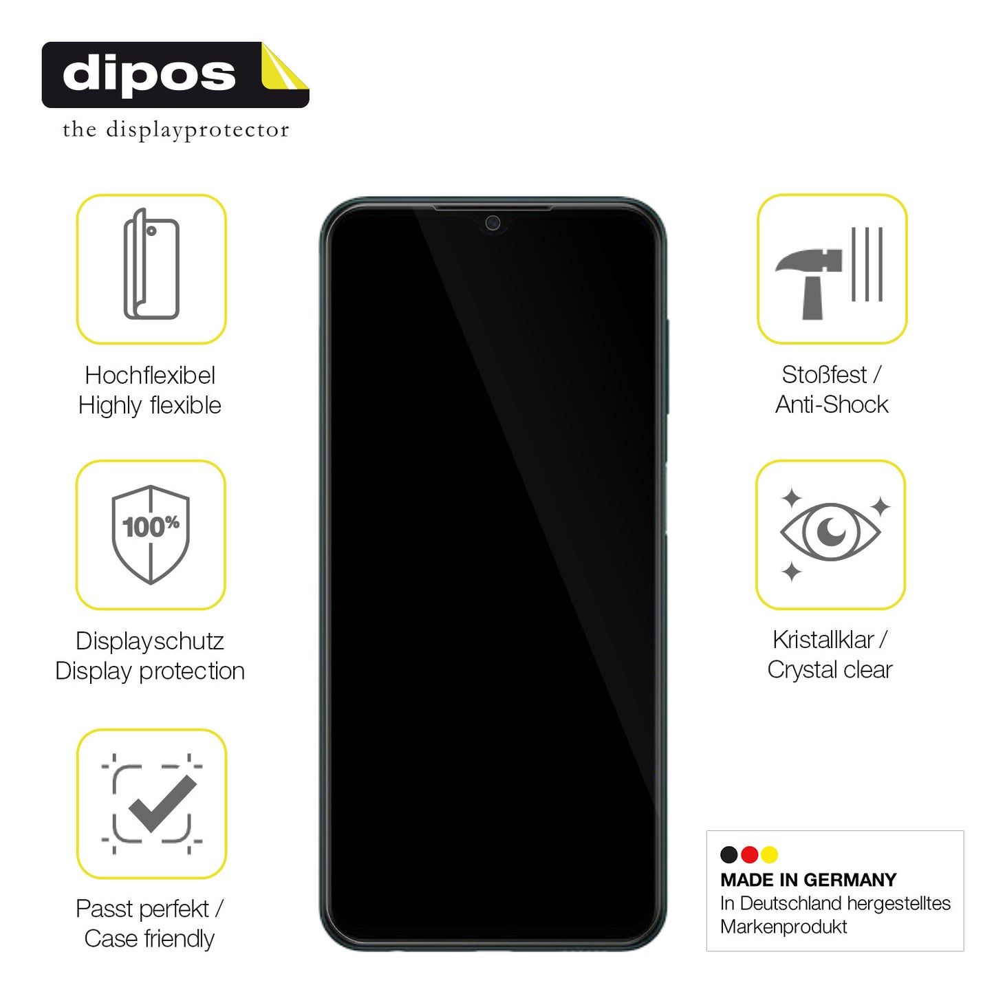 Displayschutz hergestellt in Deutschland, höchste Qualität made in Germany