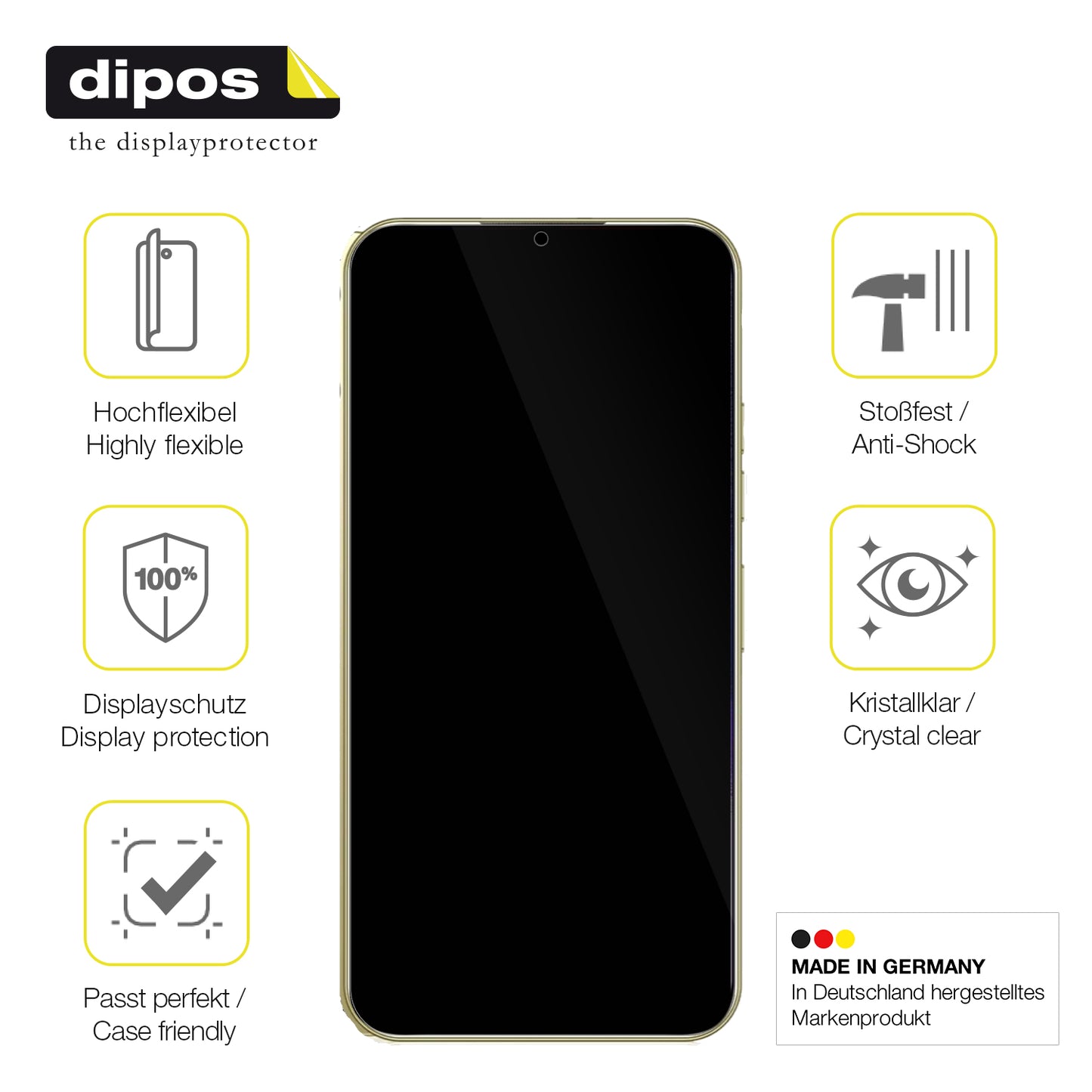 Displayschutz hergestellt in Deutschland, höchste Qualität made in Germany