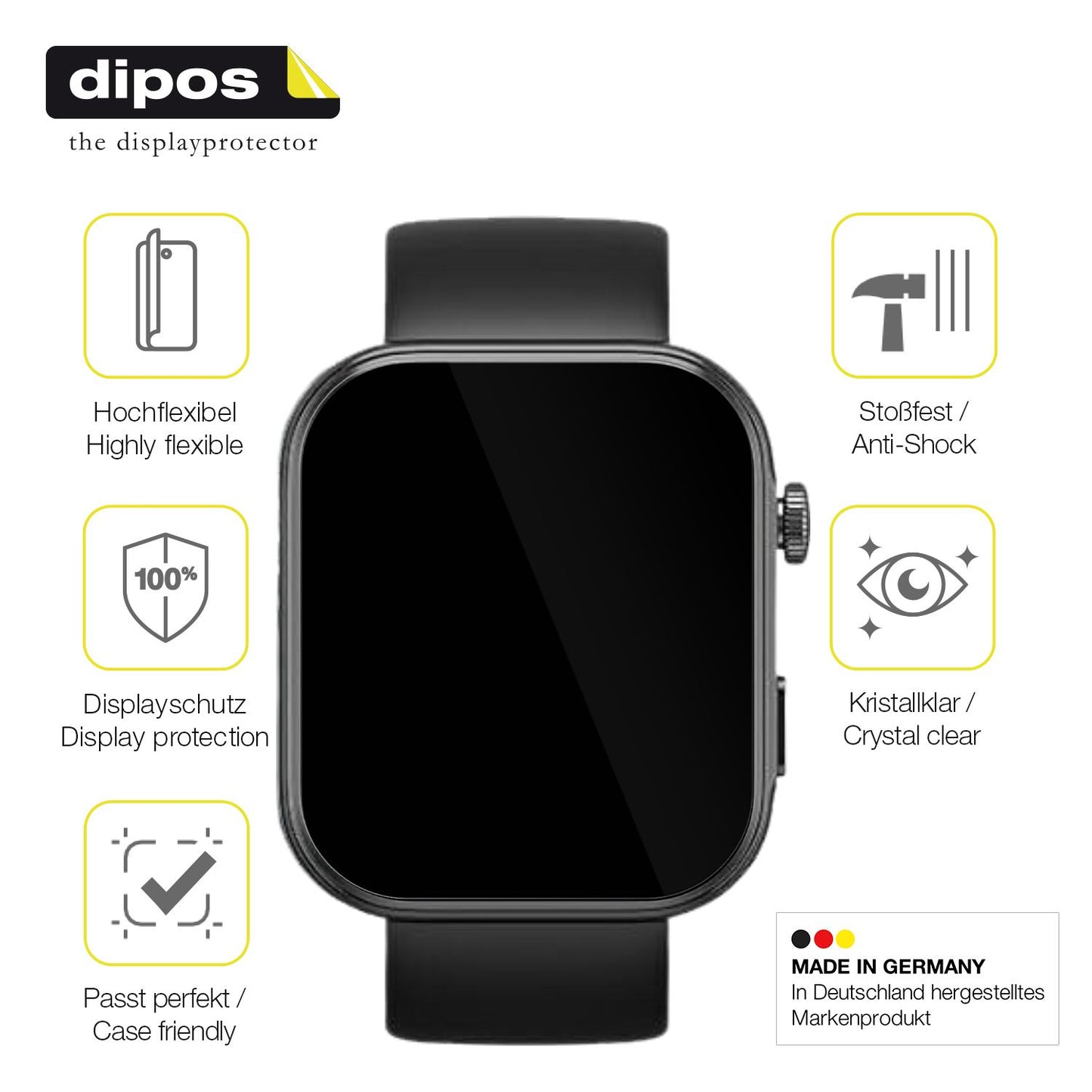Displayschutz hergestellt in Deutschland, höchste Qualität made in Germany