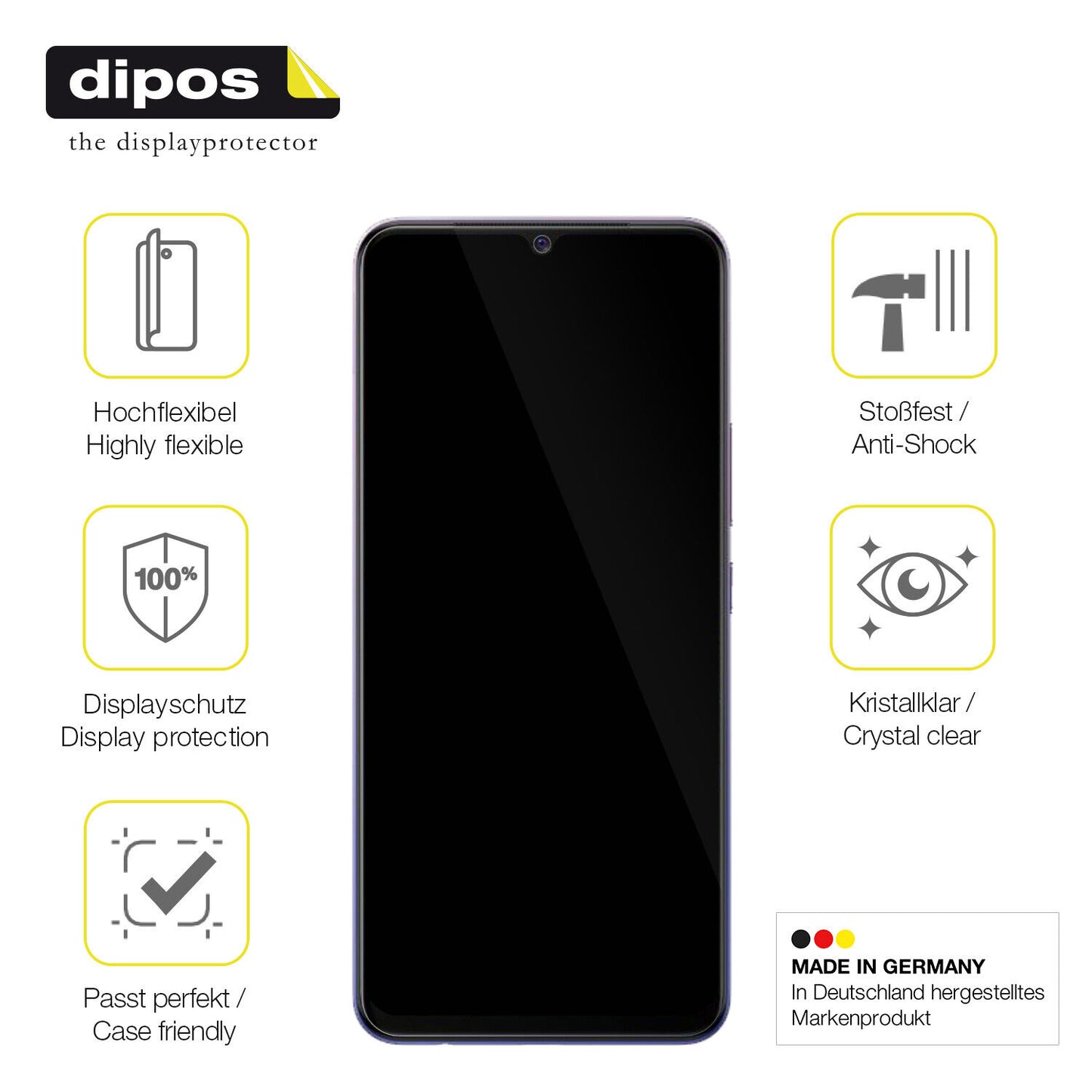 Displayschutz hergestellt in Deutschland, höchste Qualität made in Germany