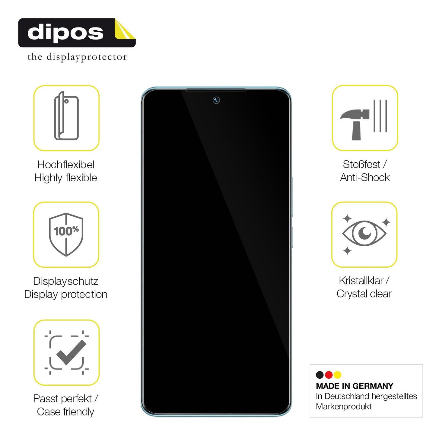 Displayschutz hergestellt in Deutschland, höchste Qualität made in Germany