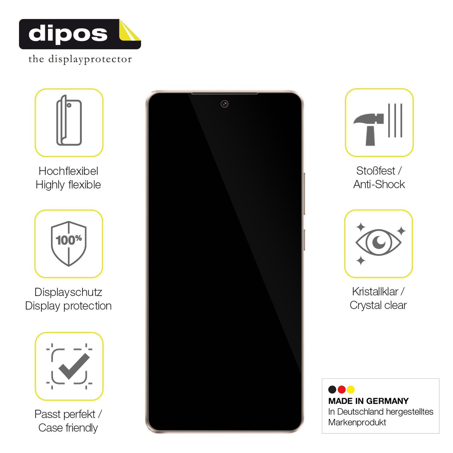 Displayschutz hergestellt in Deutschland, höchste Qualität made in Germany