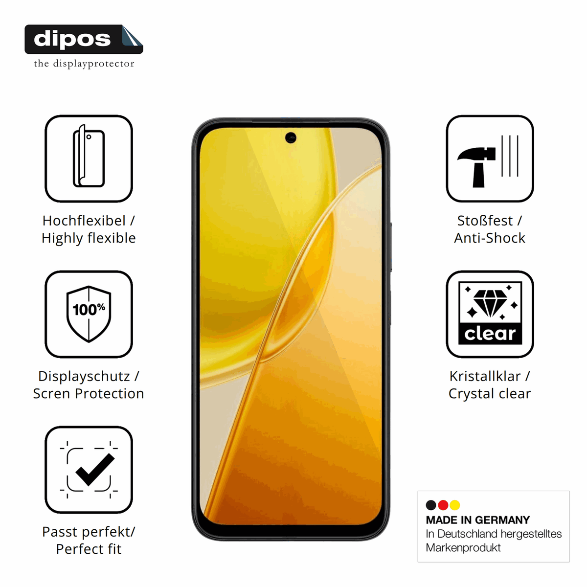 Displayschutz hergestellt in Deutschland, höchste Qualität made in Germany