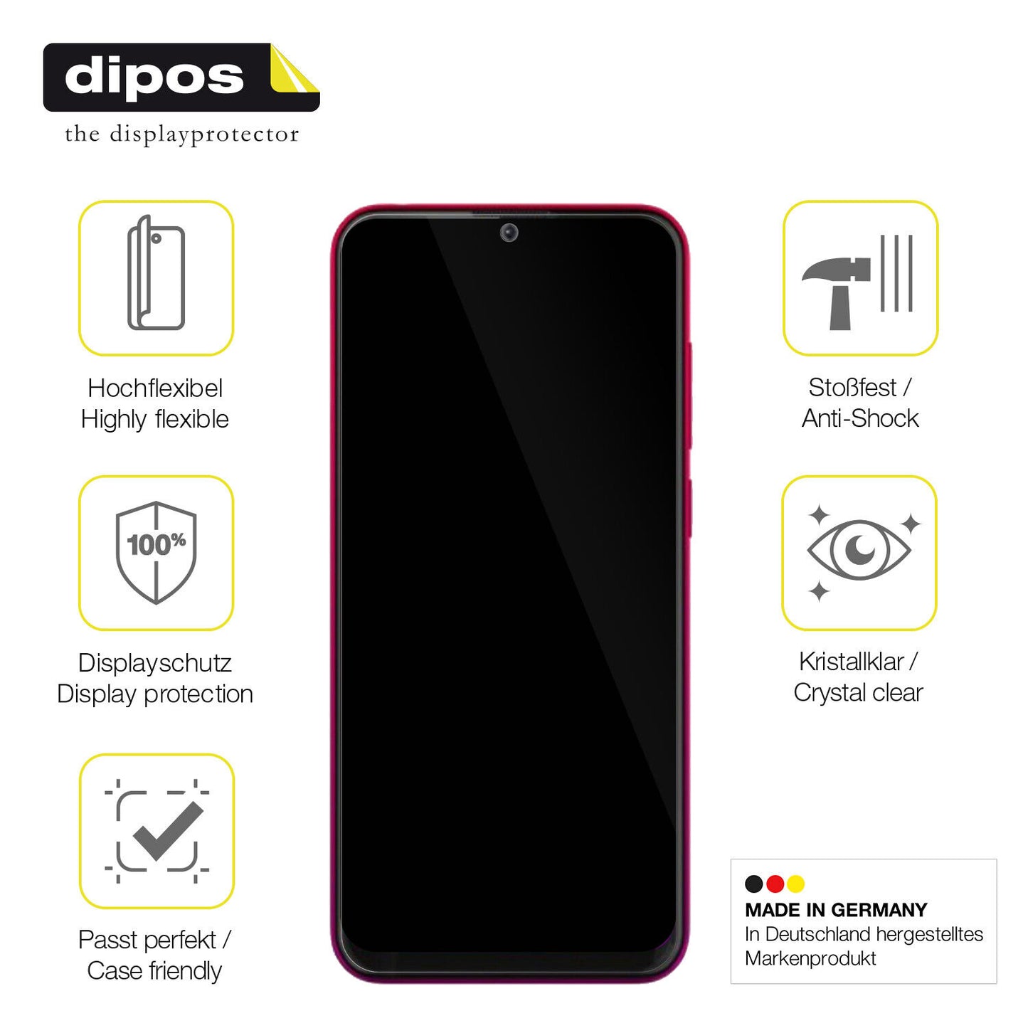 Displayschutz hergestellt in Deutschland, höchste Qualität made in Germany