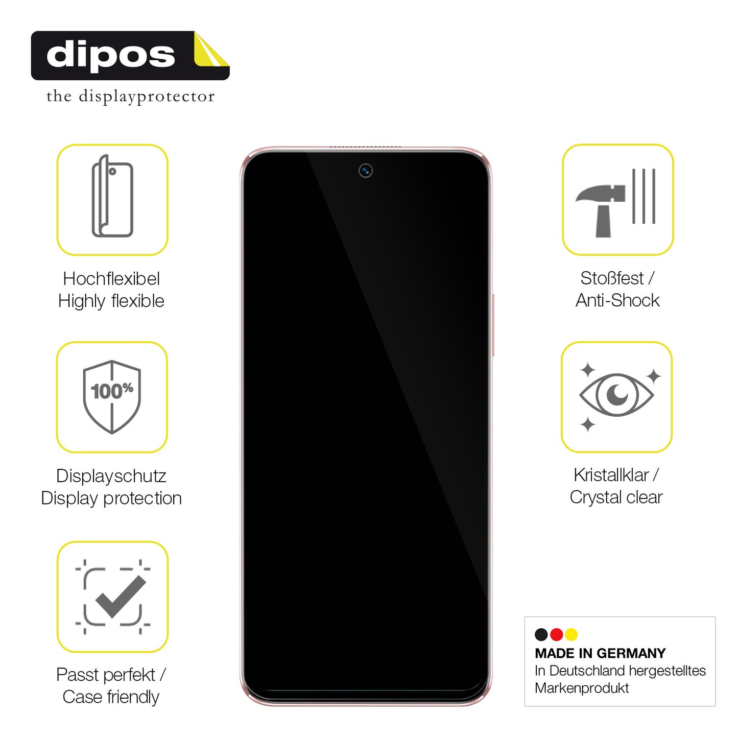 Displayschutz hergestellt in Deutschland, höchste Qualität made in Germany