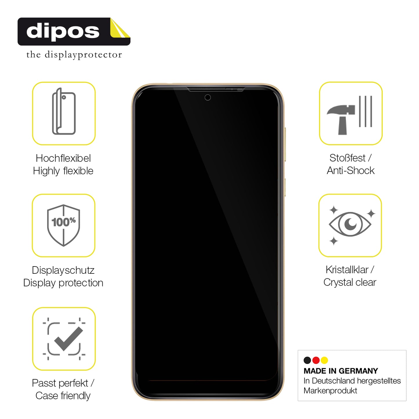 Displayschutz hergestellt in Deutschland, höchste Qualität made in Germany