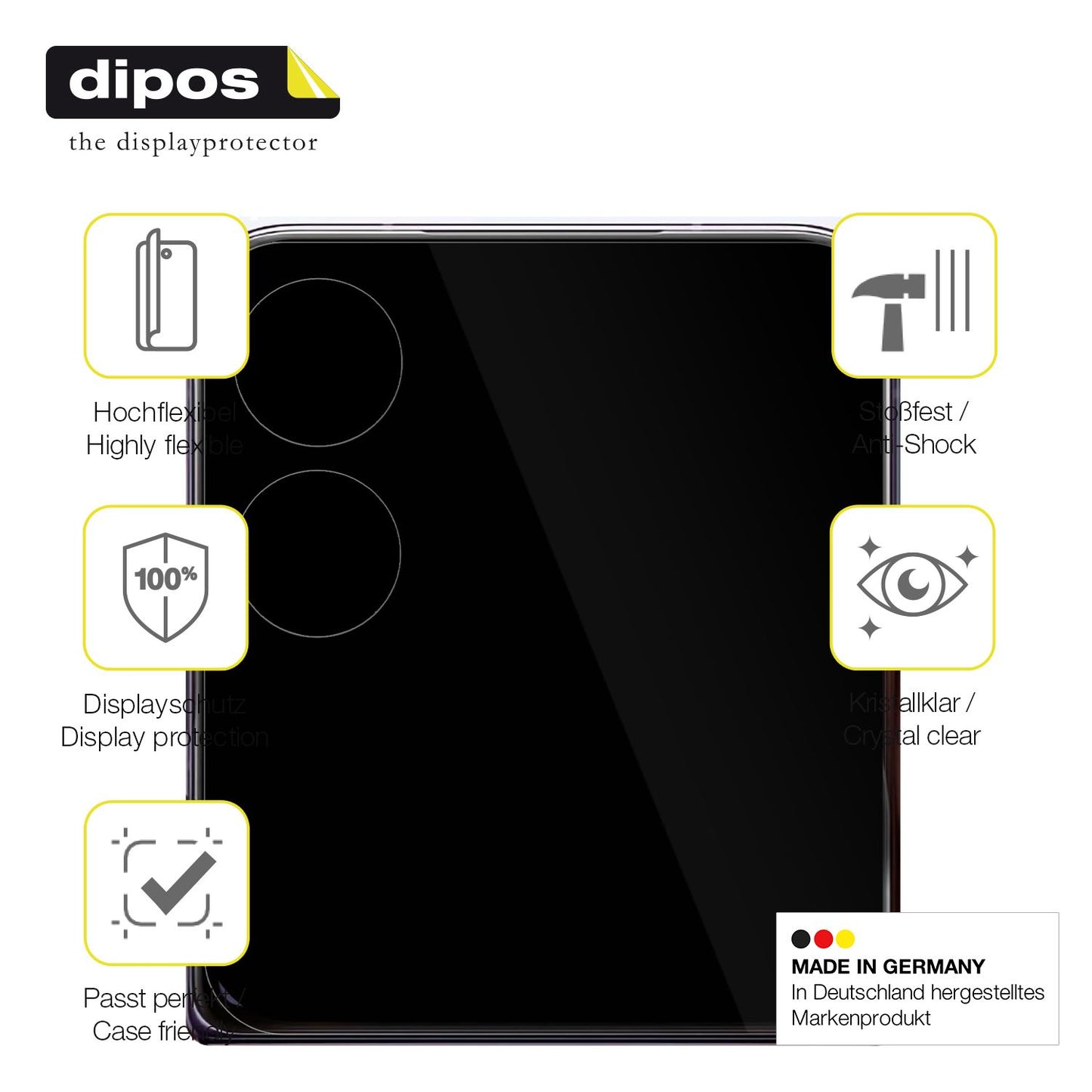 Displayschutz hergestellt in Deutschland, höchste Qualität made in Germany
