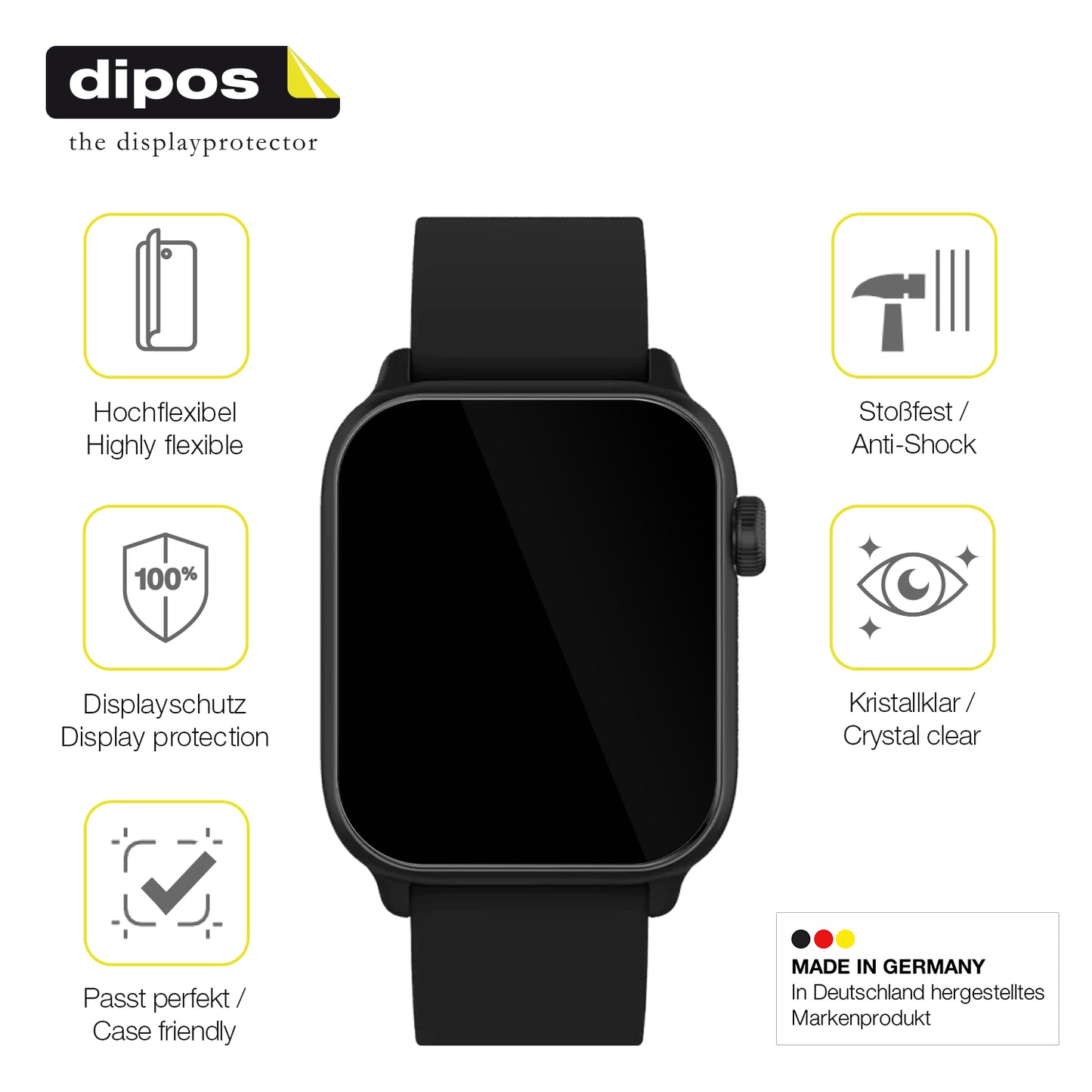 Displayschutz hergestellt in Deutschland, höchste Qualität made in Germany