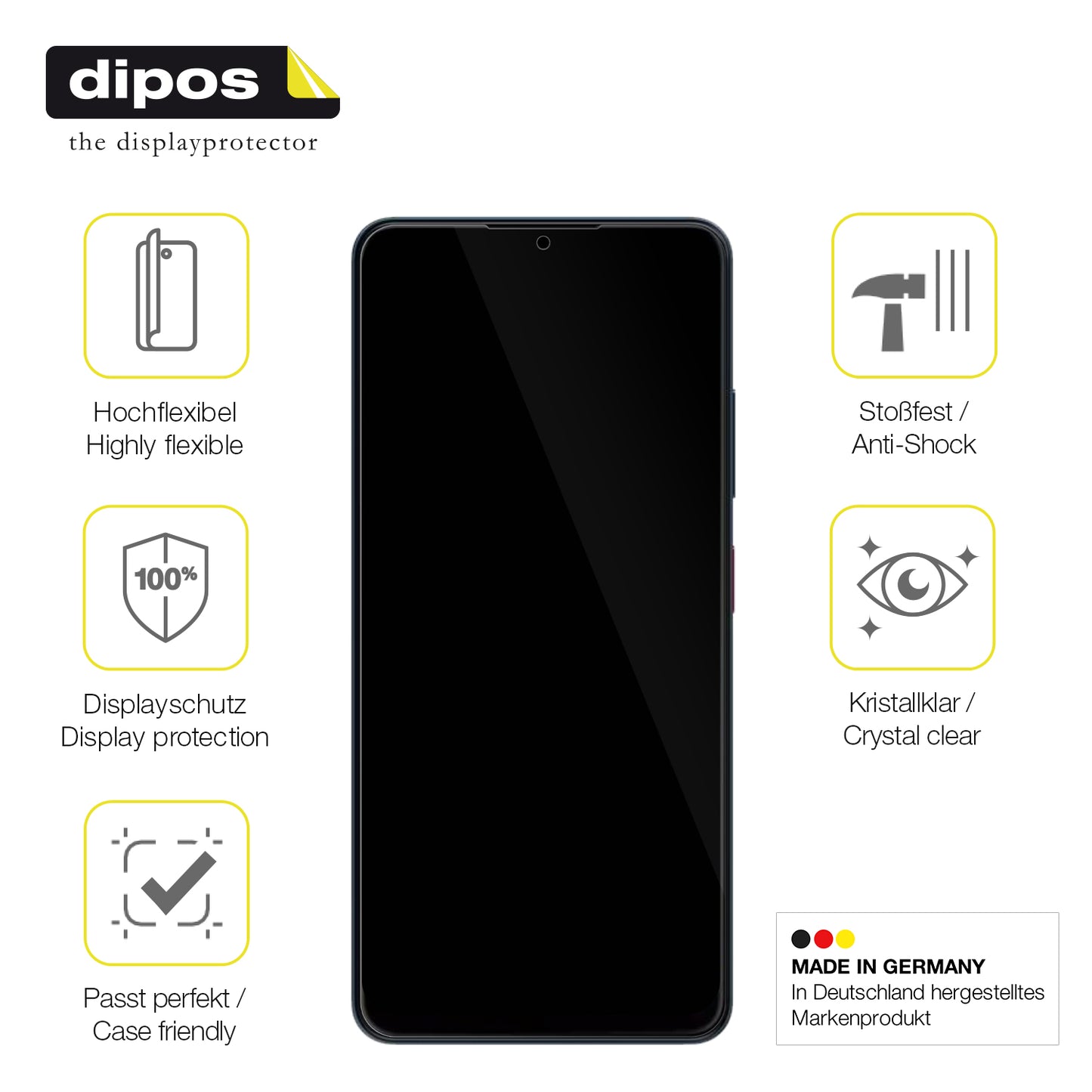 Displayschutz hergestellt in Deutschland, höchste Qualität made in Germany
