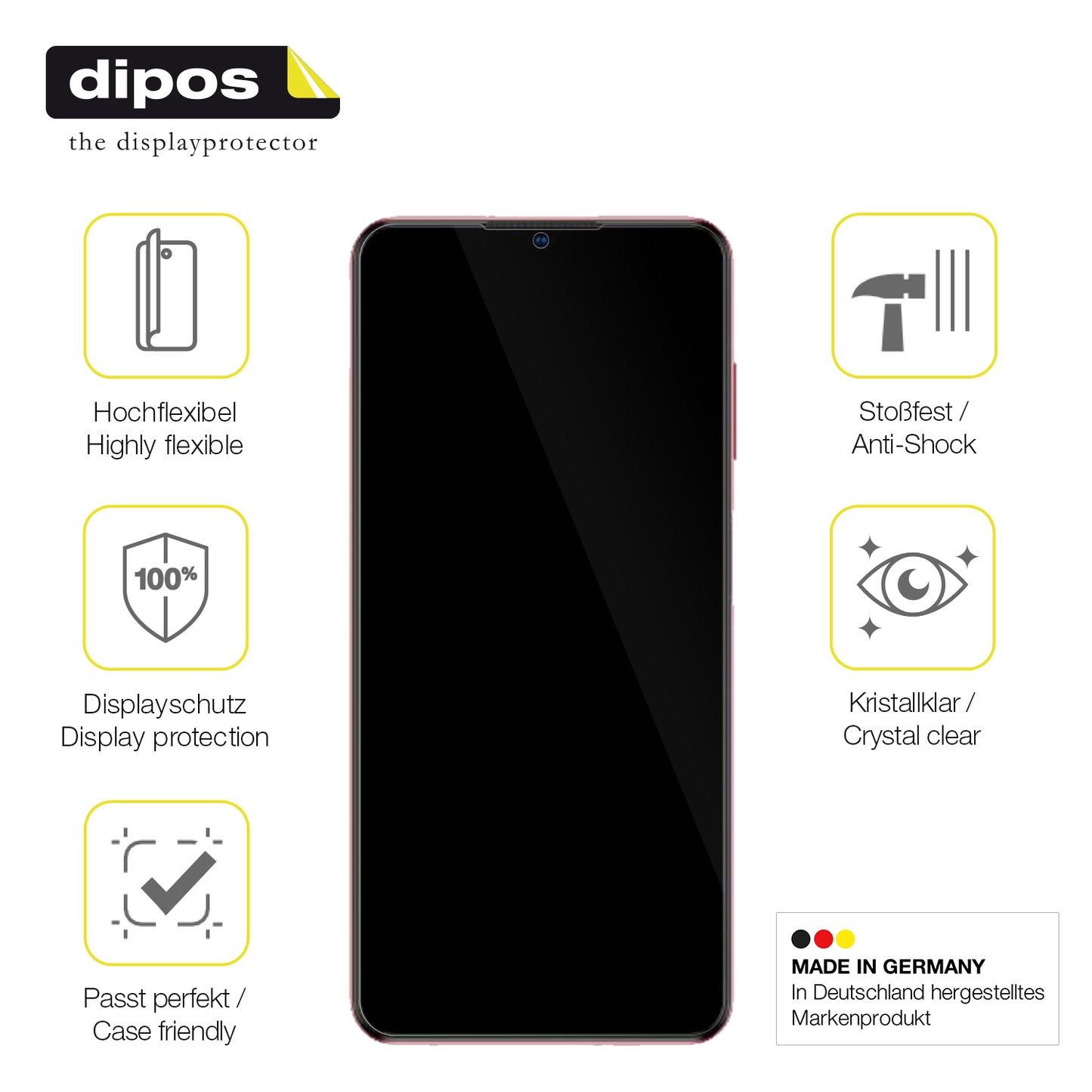 Displayschutz hergestellt in Deutschland, höchste Qualität made in Germany