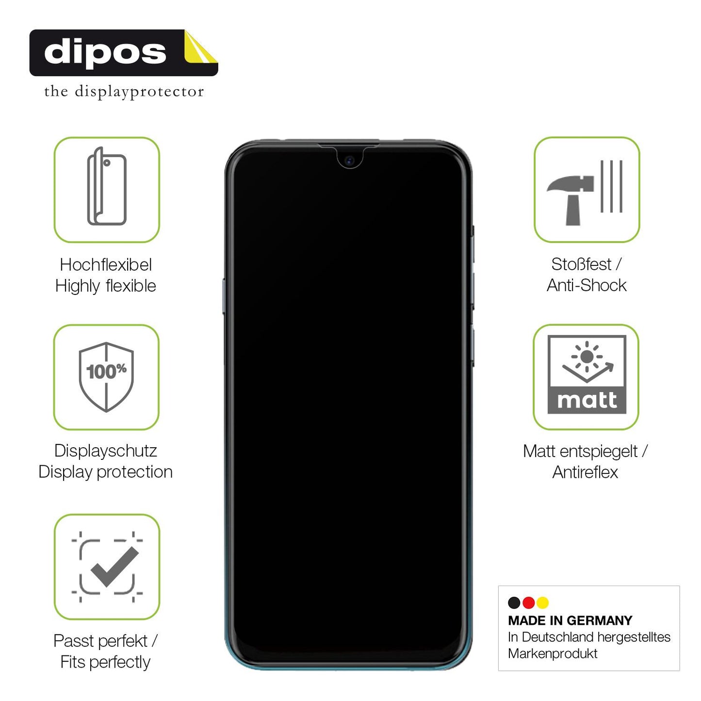 Displayschutz hergestellt in Deutschland, höchste Qualität made in Germany