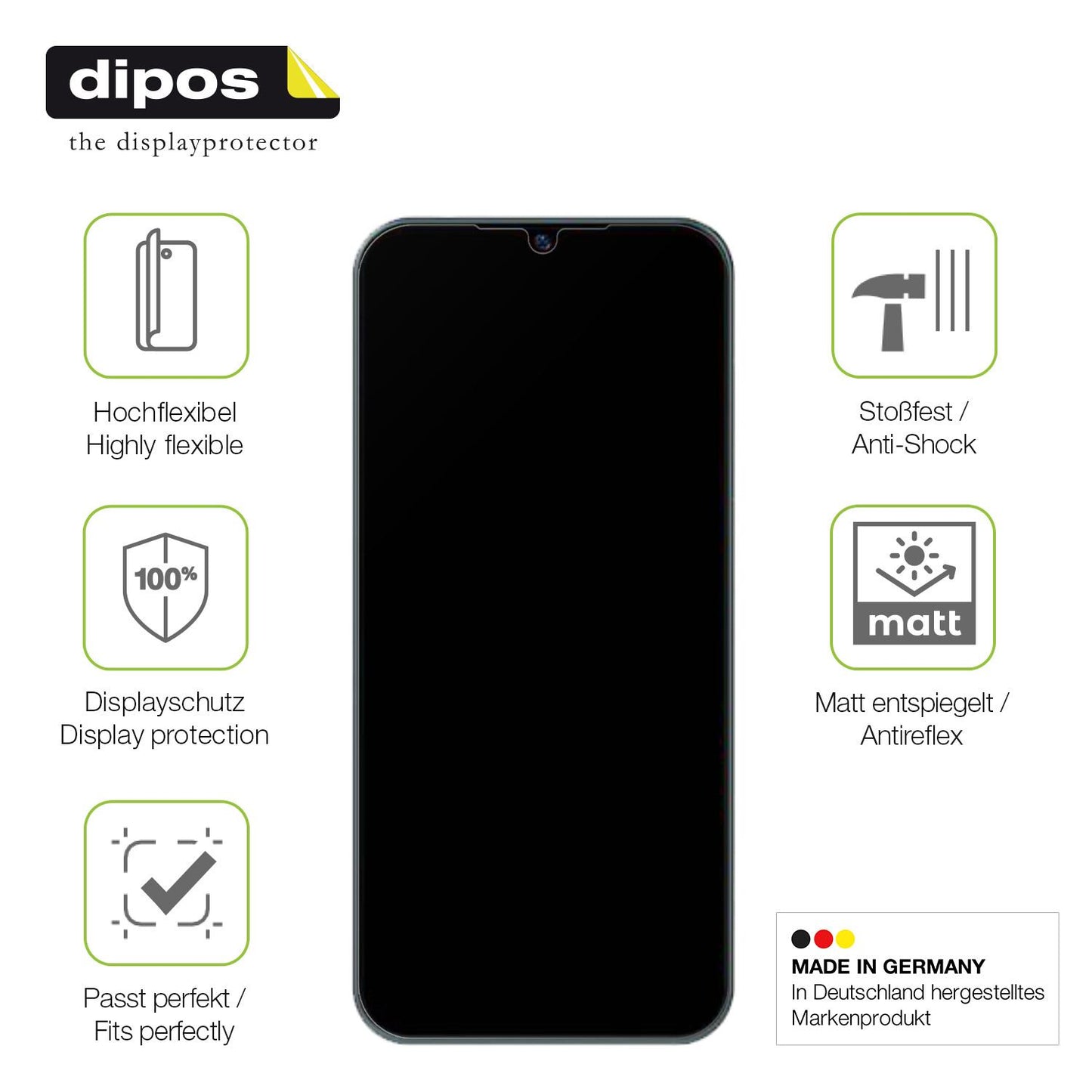 Displayschutz hergestellt in Deutschland, höchste Qualität made in Germany