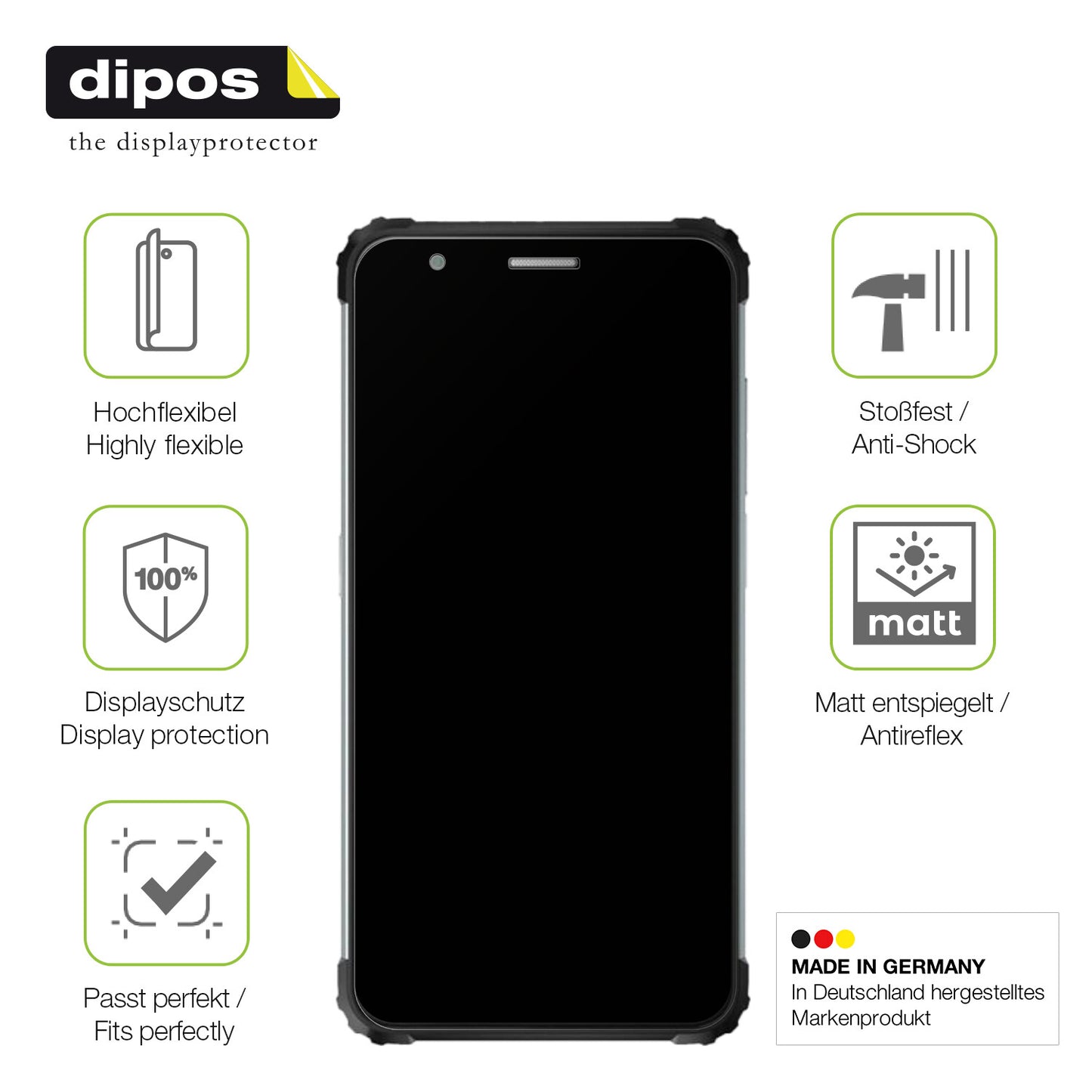 Displayschutz hergestellt in Deutschland, höchste Qualität made in Germany