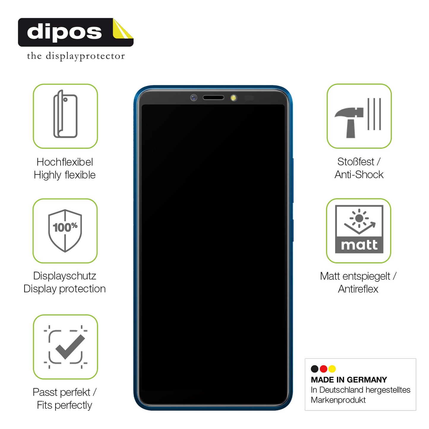 Displayschutz hergestellt in Deutschland, höchste Qualität made in Germany