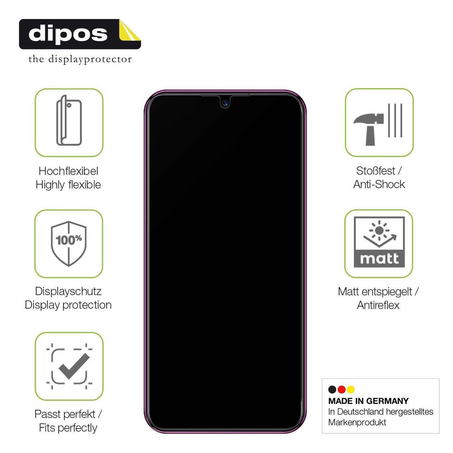 Displayschutz hergestellt in Deutschland, höchste Qualität made in Germany