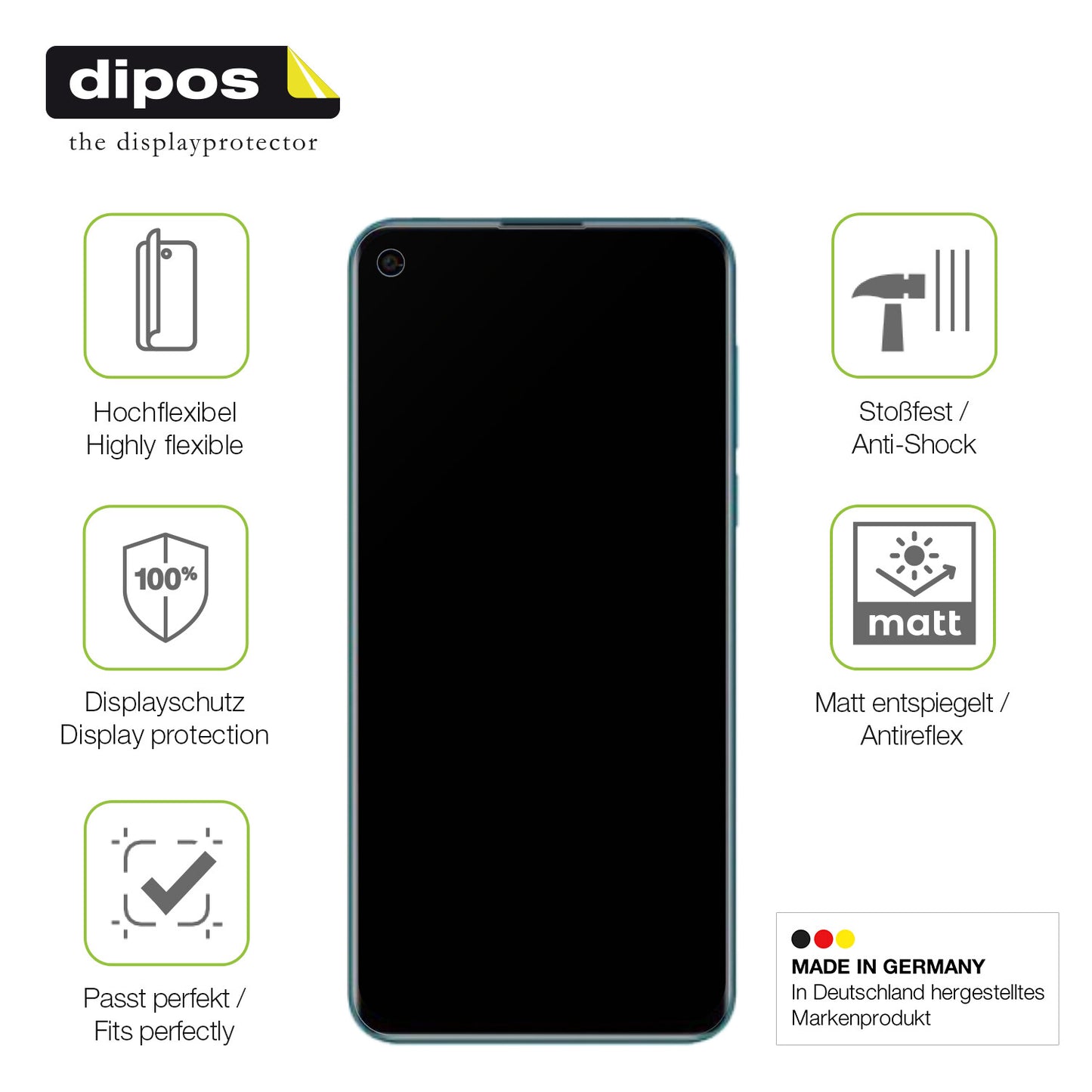 Displayschutz hergestellt in Deutschland, höchste Qualität made in Germany