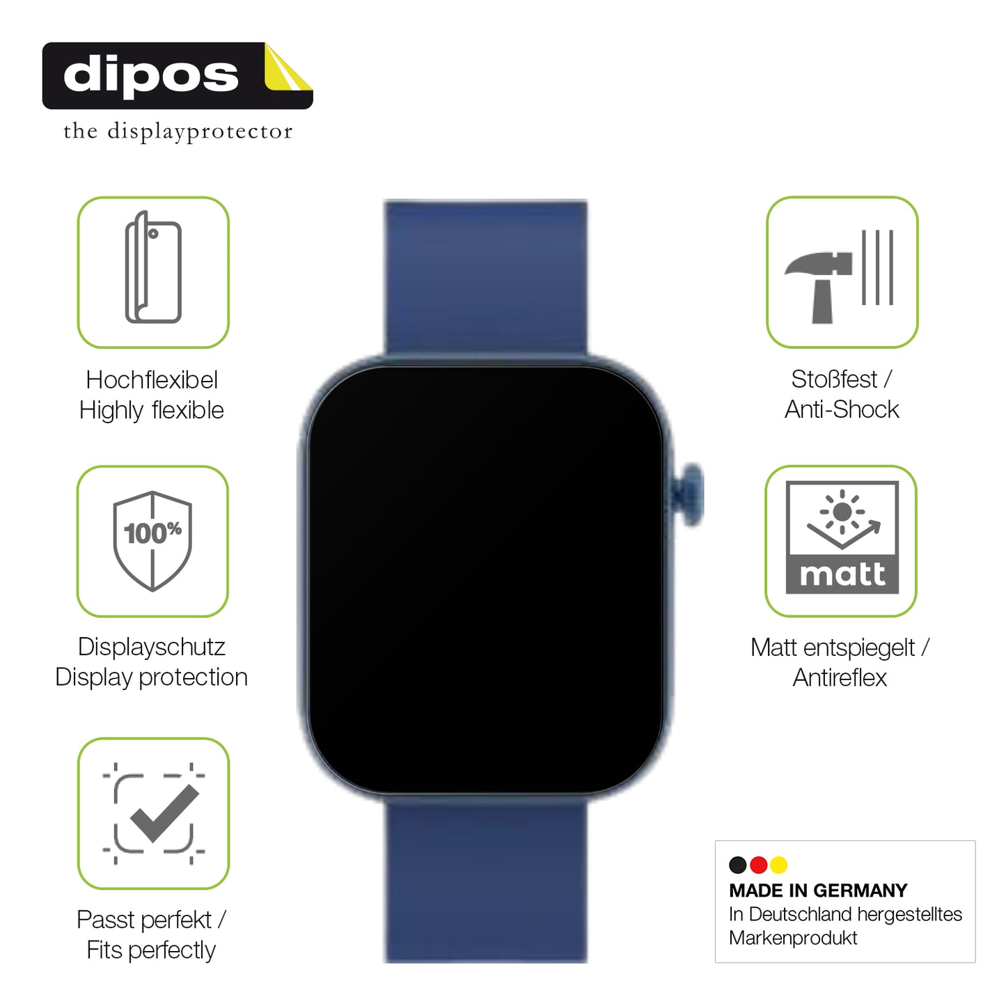 Displayschutz hergestellt in Deutschland, höchste Qualität made in Germany
