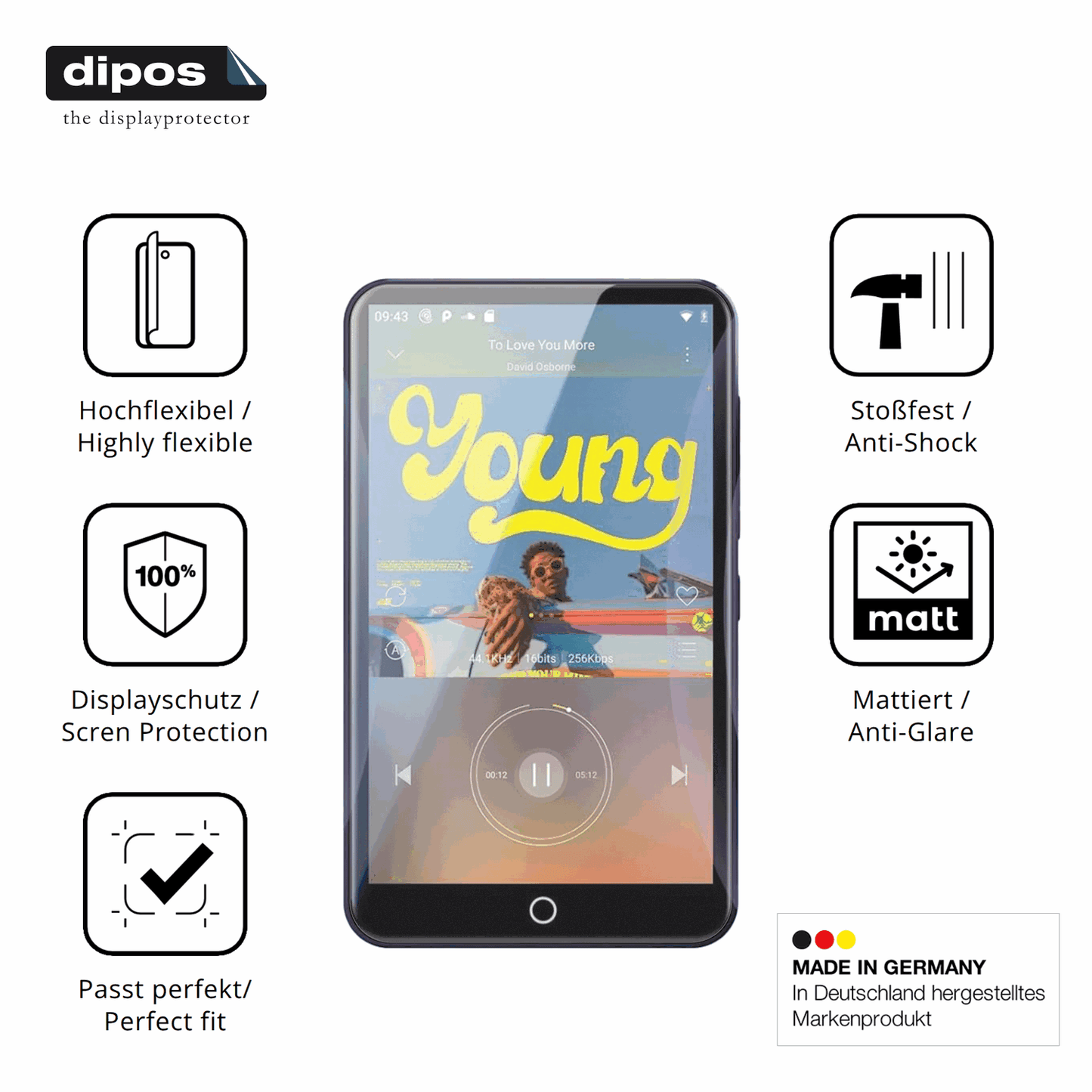 Displayschutz hergestellt in Deutschland, höchste Qualität made in Germany