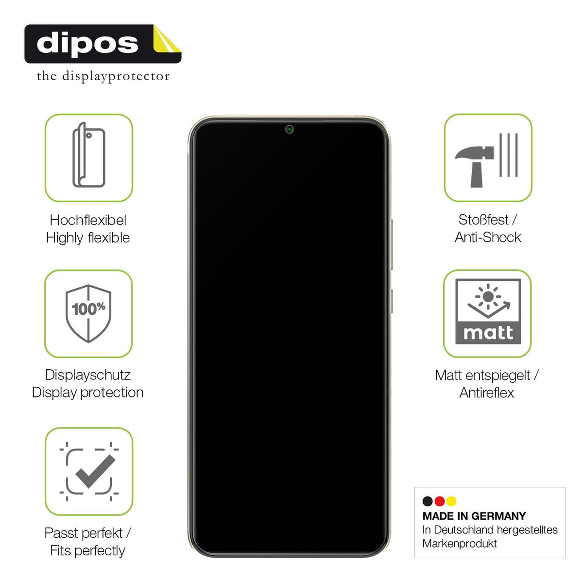 Displayschutz hergestellt in Deutschland, höchste Qualität made in Germany